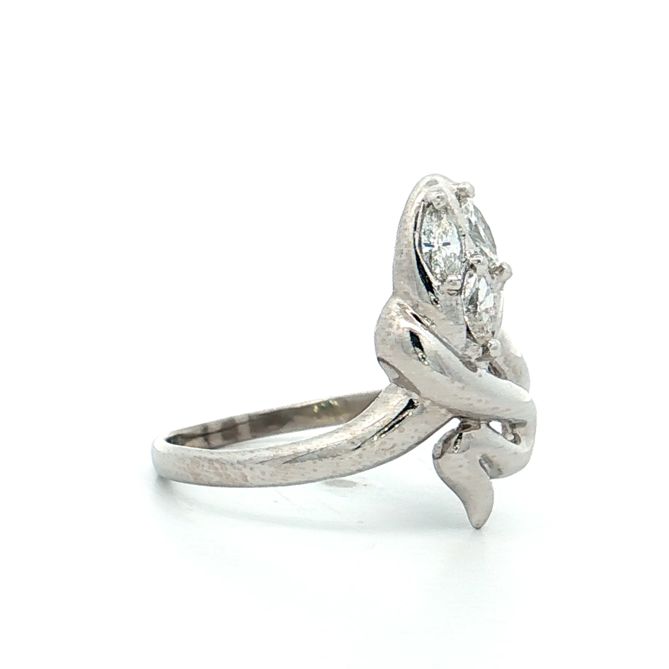 .25 Diamond Snake Cocktail Ring 18k White Gold - Image 3