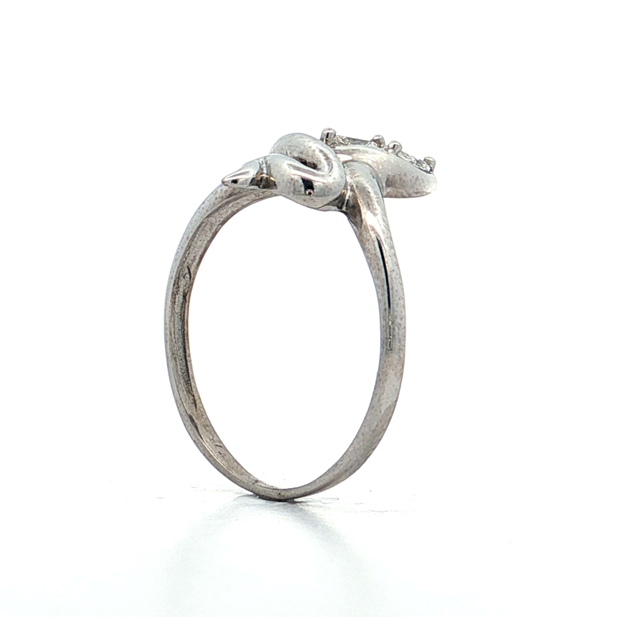 .25 Diamond Snake Cocktail Ring 18k White Gold - Image 5