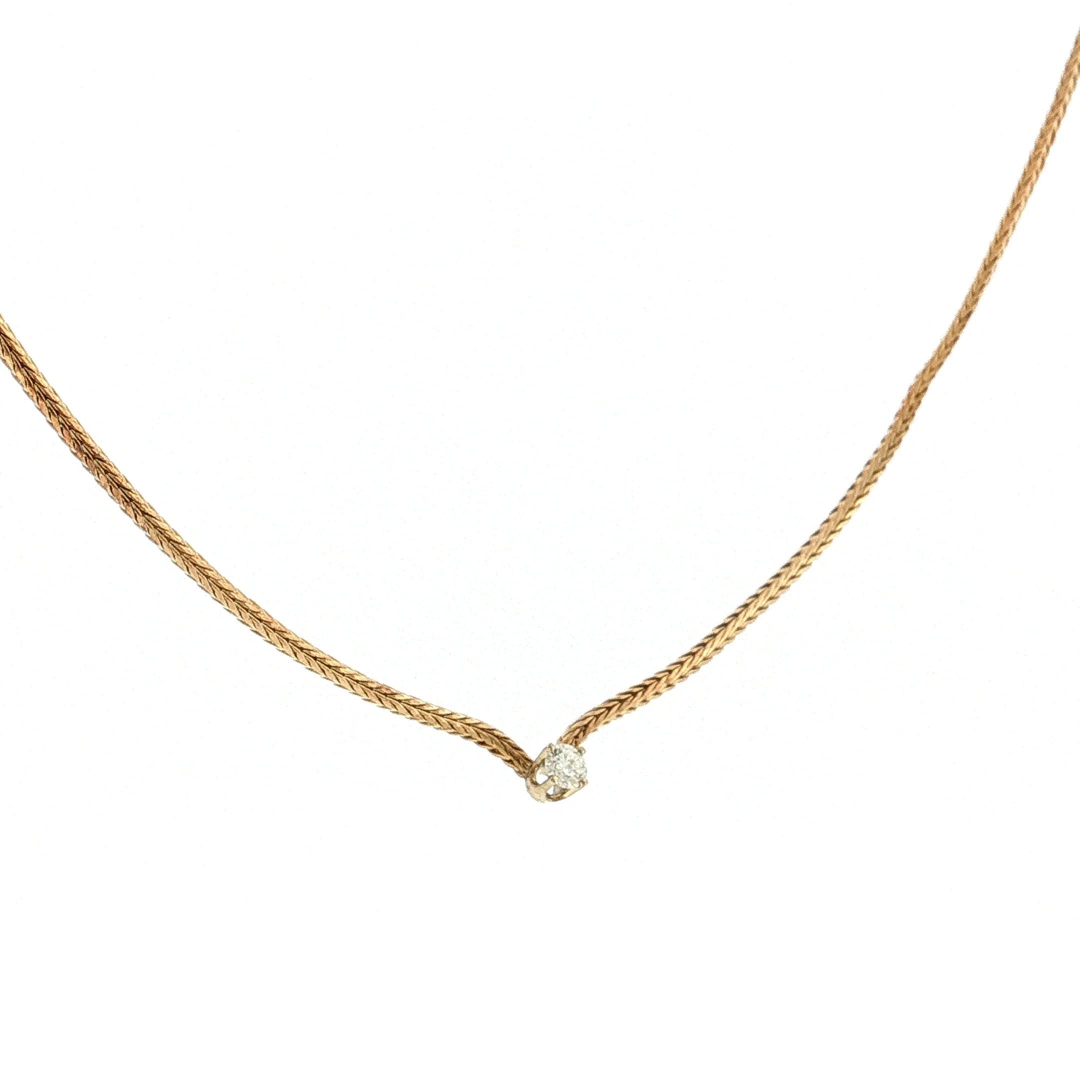 .25 Diamond Solitaire Pendant Necklace 14k Yellow Gold - Image 3