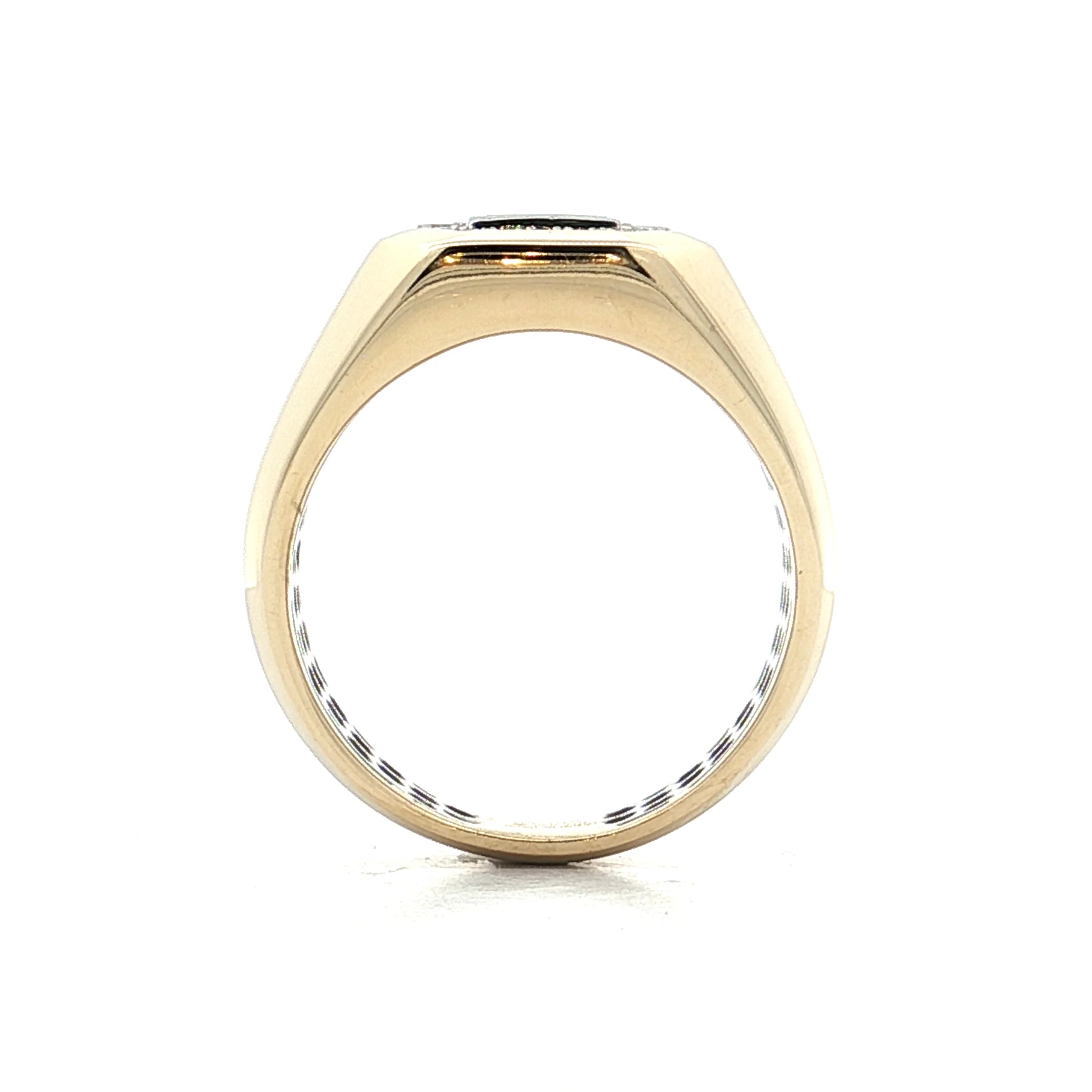 .25 Mens Diamond Cocktail Ring 14k Yellow Gold/Platinum - Image 4