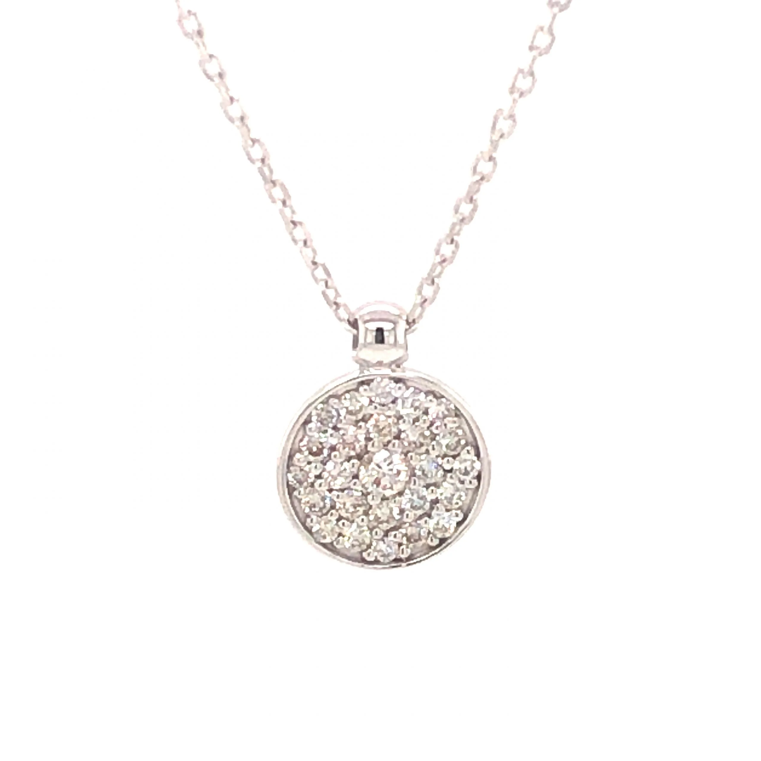 .25 Pave Diamond Pendant Necklace in 14k White Gold - Image 3