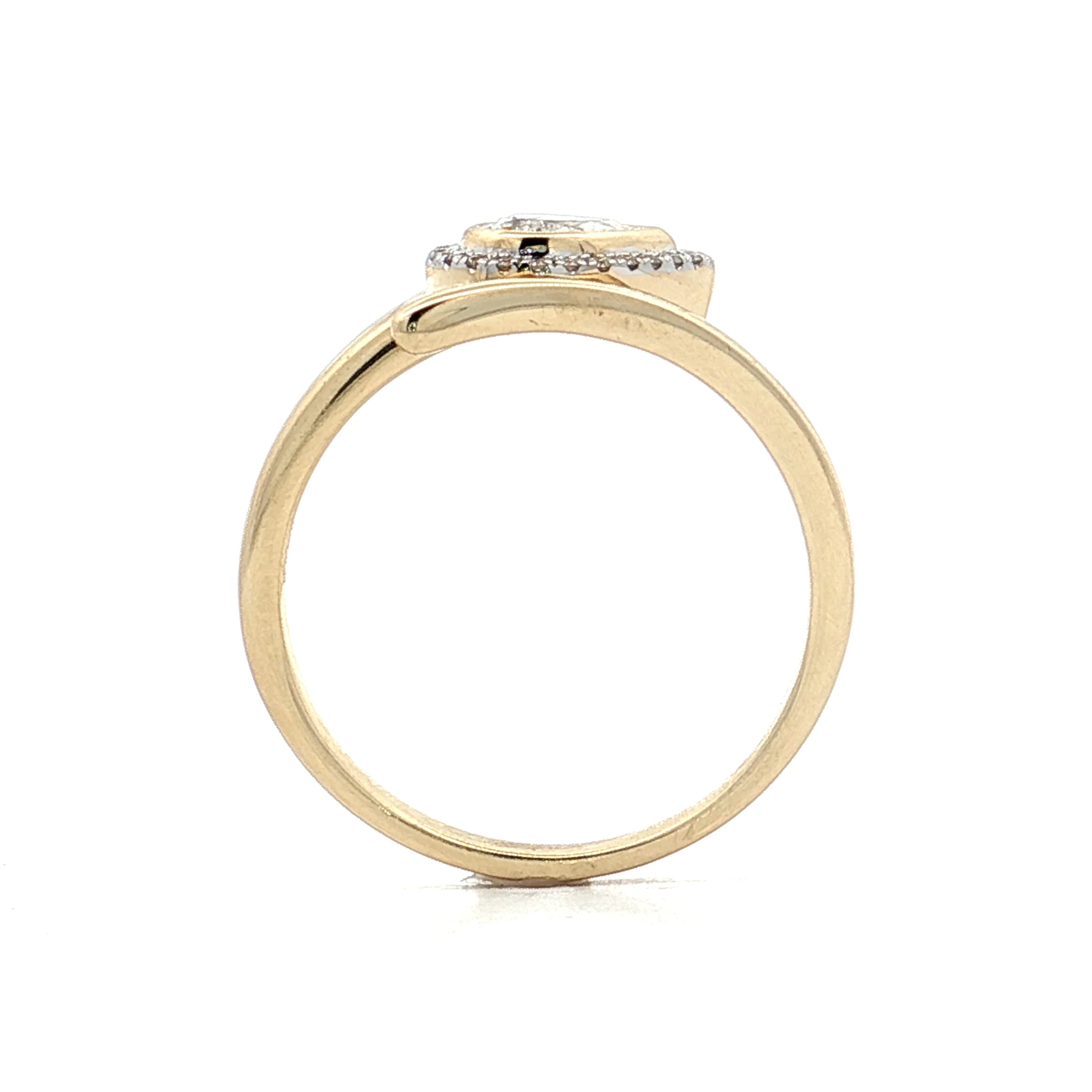 .25 Pear Diamond Cocktail Snake Ring 14k Yellow Gold - Image 4