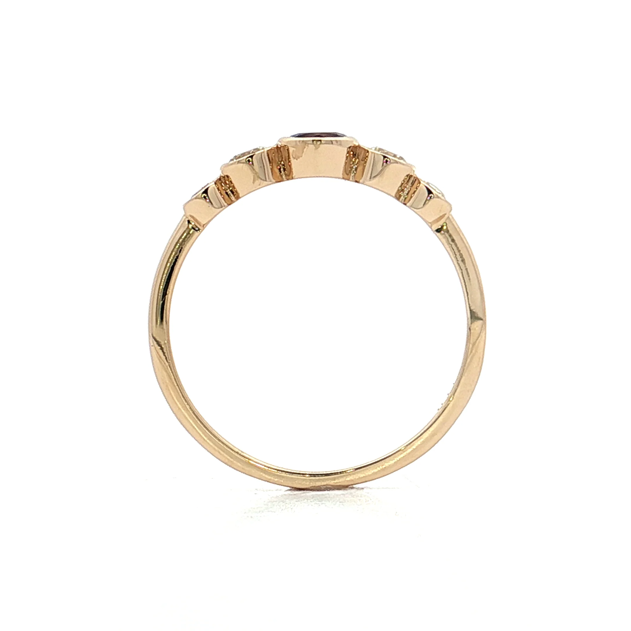 .25 Pink Tourmaline & Diamond Stacking Ring 14k - Image 4