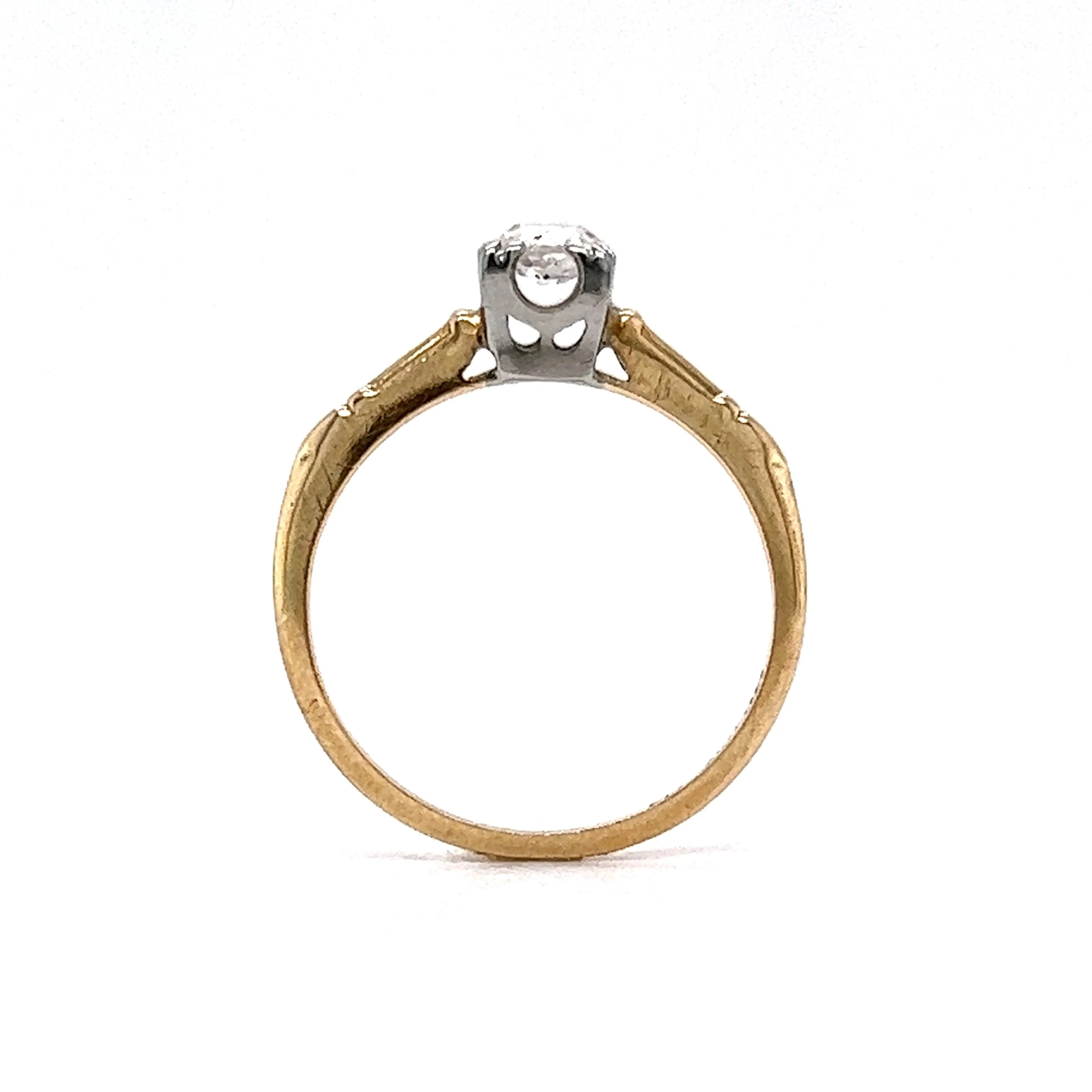 .25 Retro Solitaire Diamond Engagement Ring in 14k & 18k Gold - Image 4