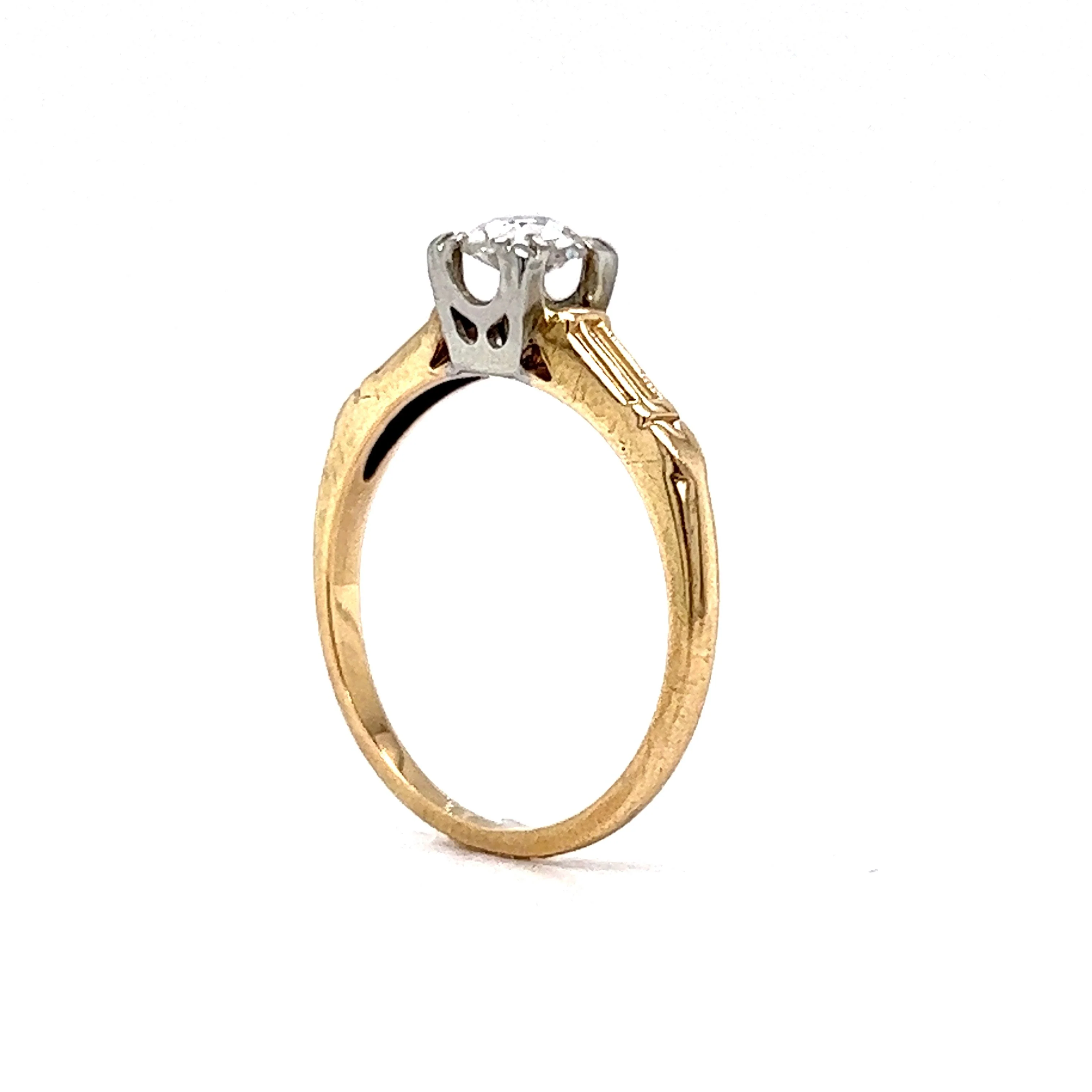 .25 Retro Solitaire Diamond Engagement Ring in 14k & 18k Gold - Image 5