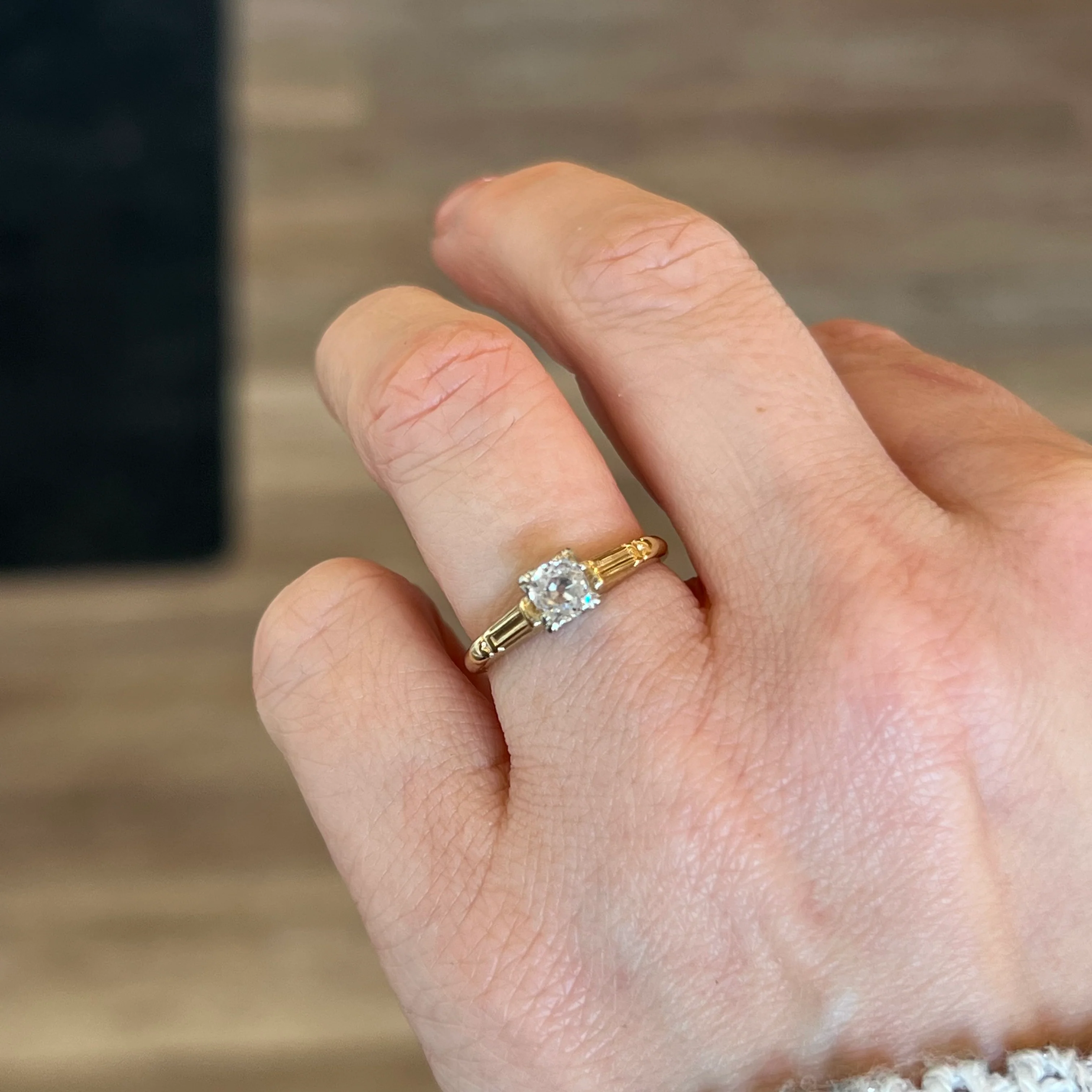.25 Retro Solitaire Diamond Engagement Ring in 14k & 18k Gold - Image 6