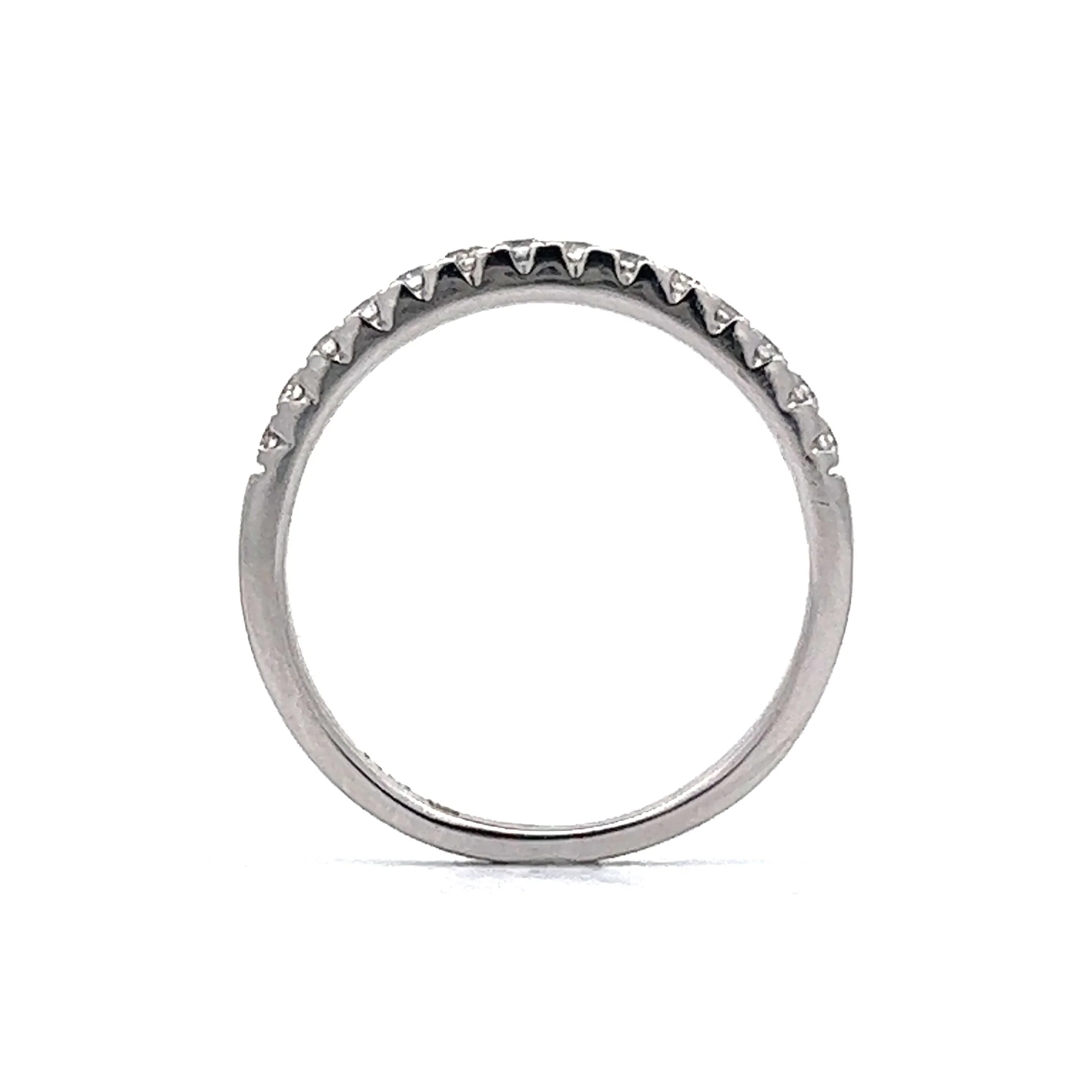 .25 Round Brilliant Cut Diamond Wedding Band in 14k White Gold - Image 4