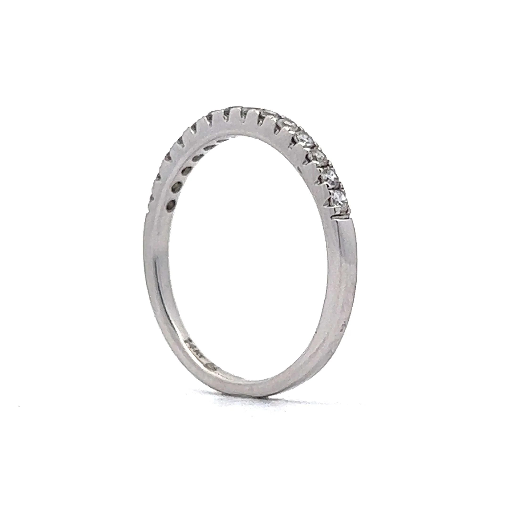 .25 Round Brilliant Cut Diamond Wedding Band in 14k White Gold - Image 5