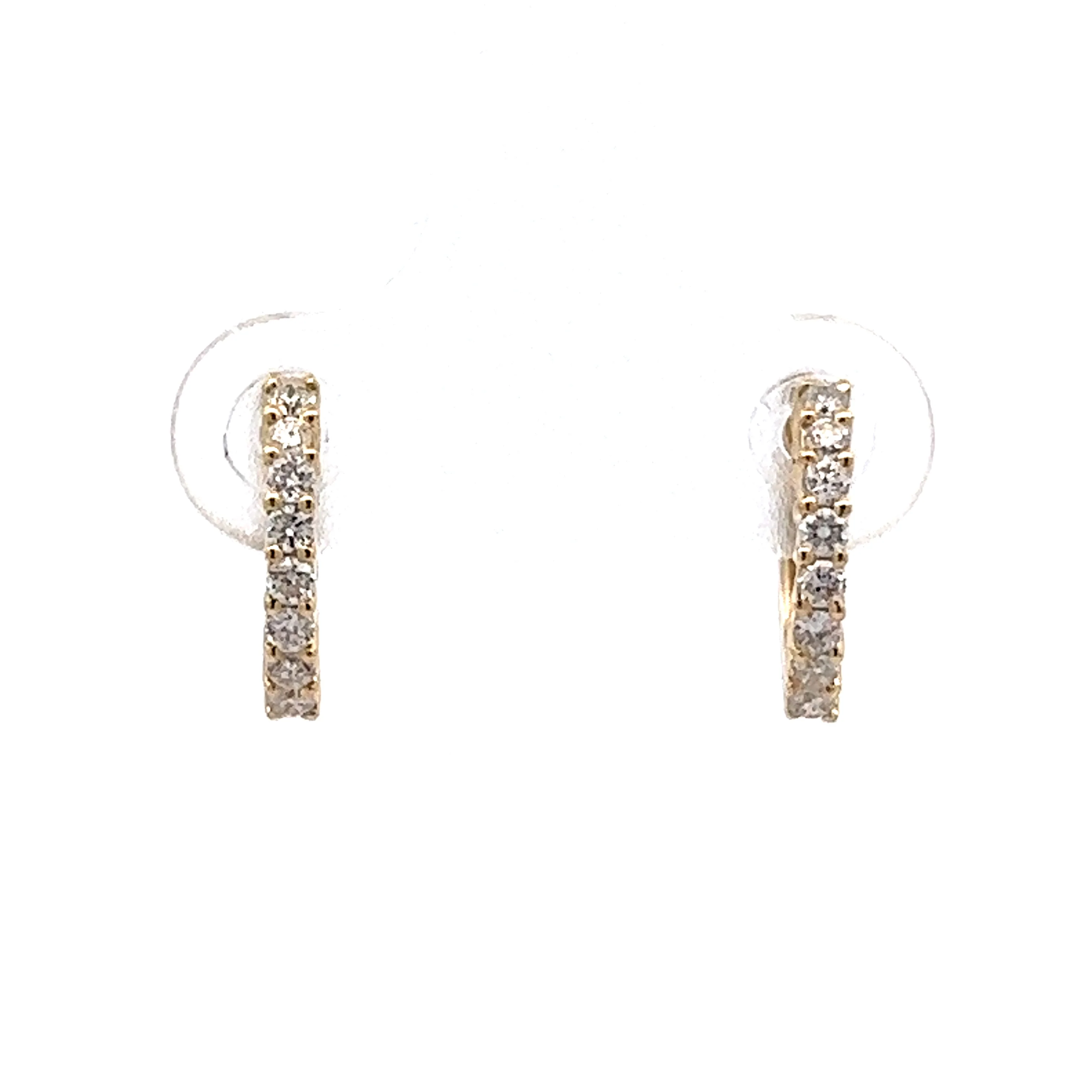 .25 Diamond Hoop Earrings in 14k Yellow Gold