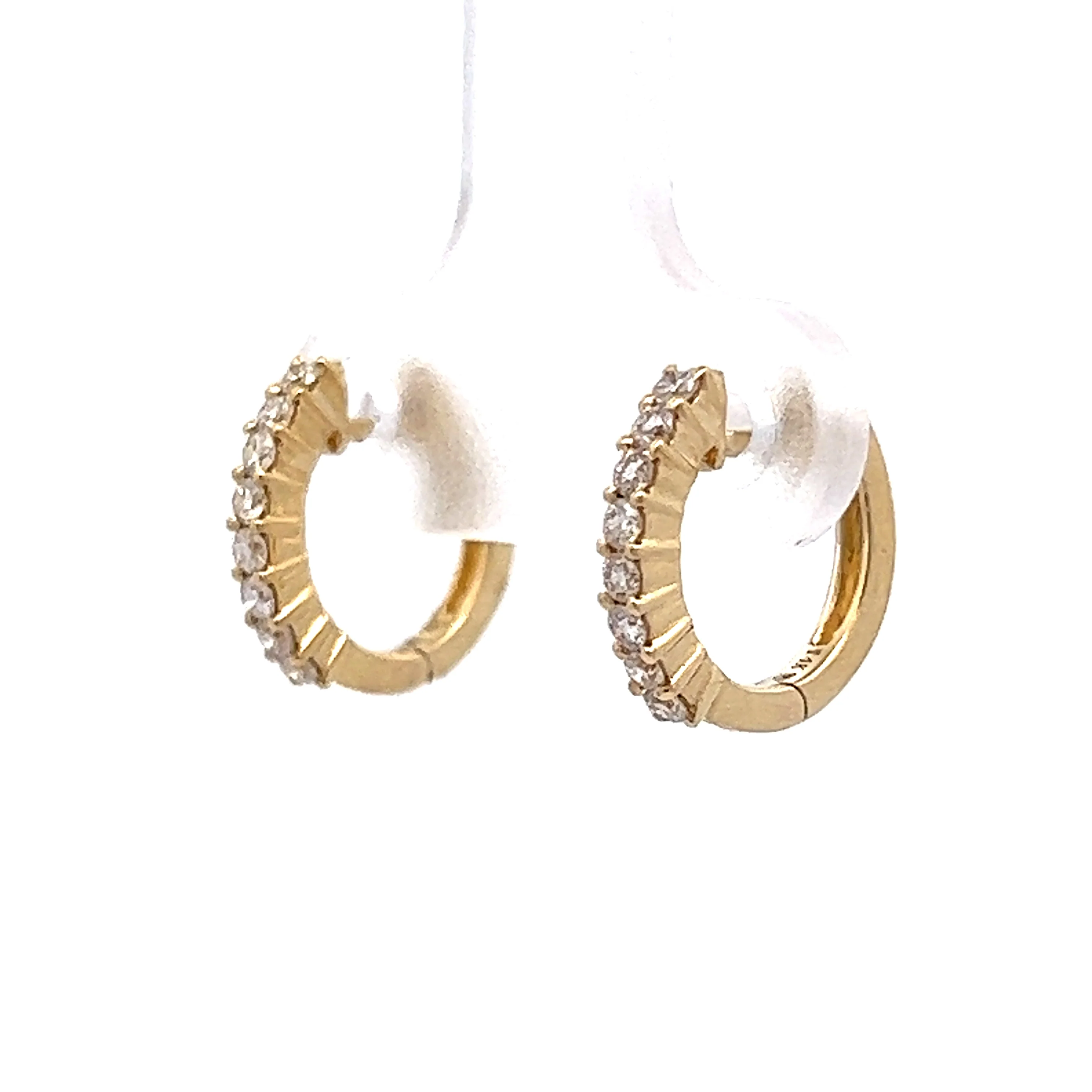 .25 Diamond Hoop Earrings in 14k Yellow Gold - Image 2