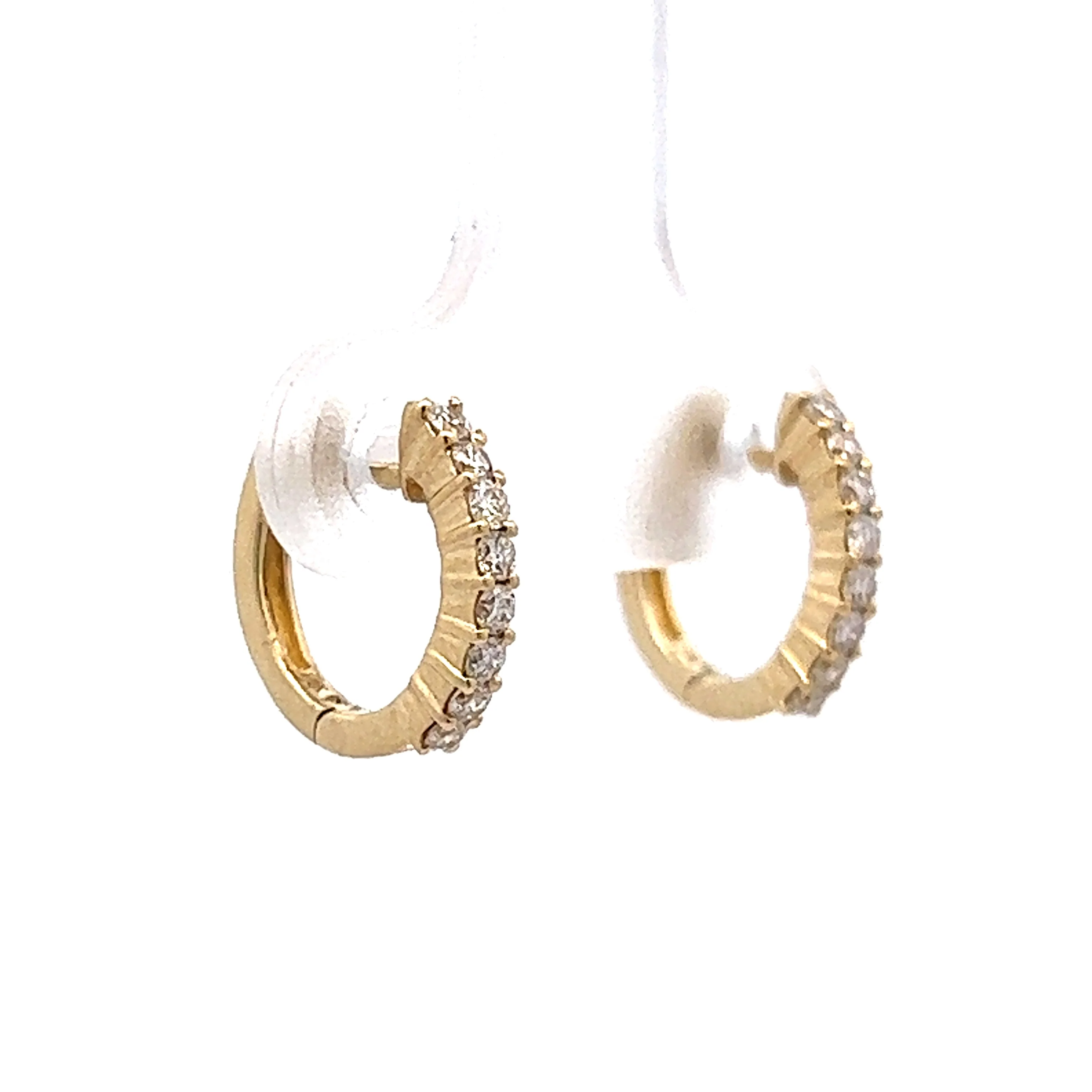 .25 Diamond Hoop Earrings in 14k Yellow Gold - Image 3