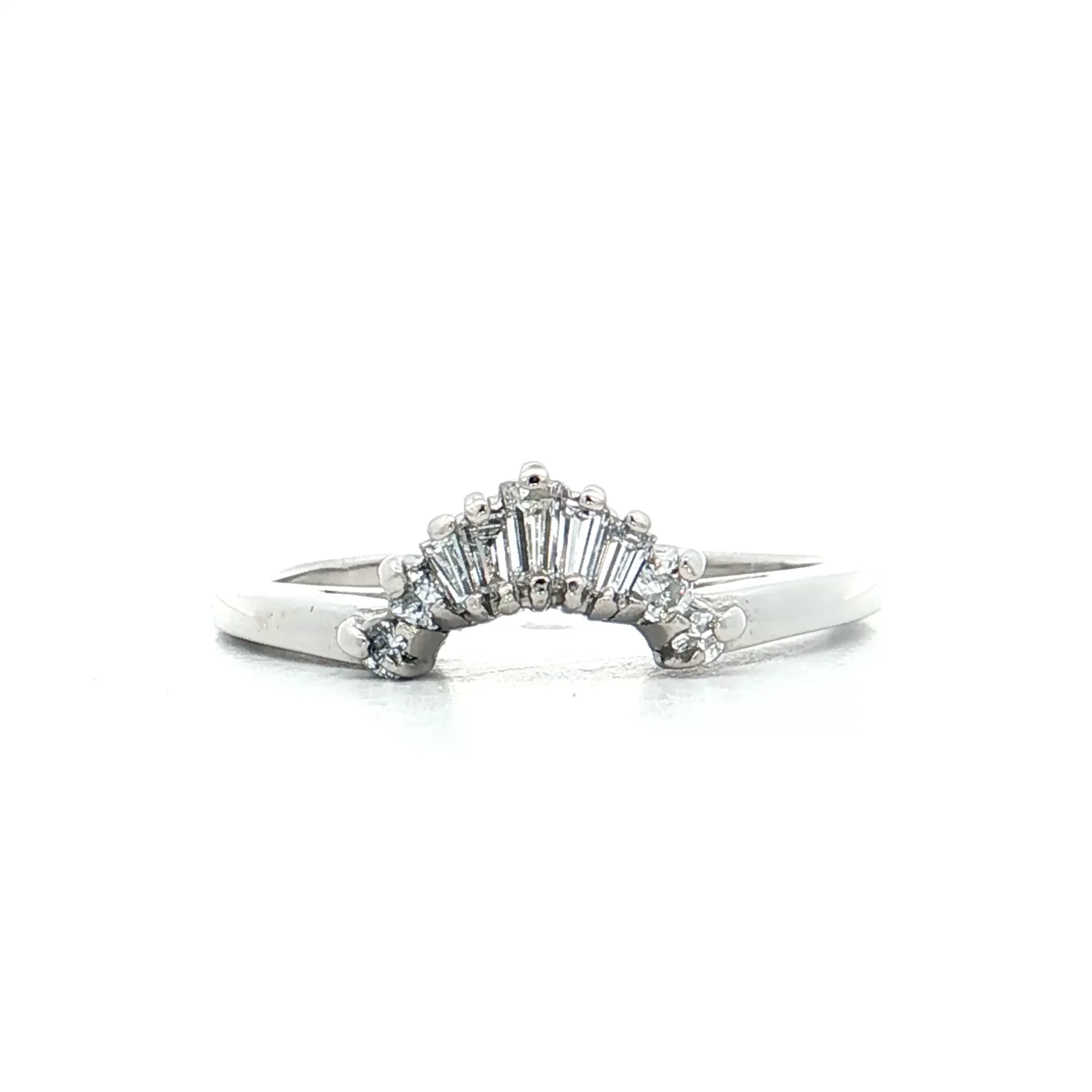 .26 Baguette Diamond Contour Wedding Band Platinum
