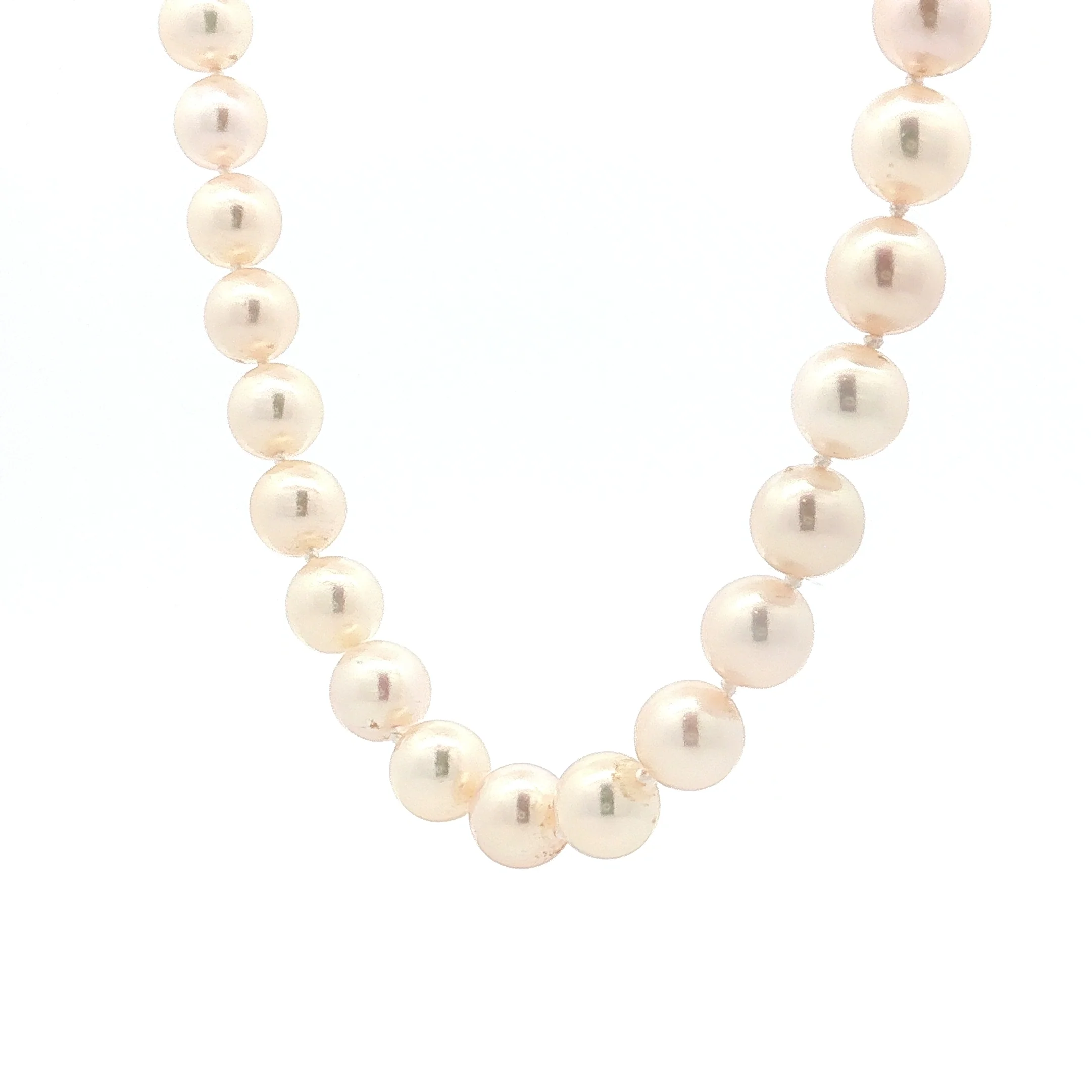26 Inch Akoya Pearl Necklace 14k Yellow Gold - Image 2