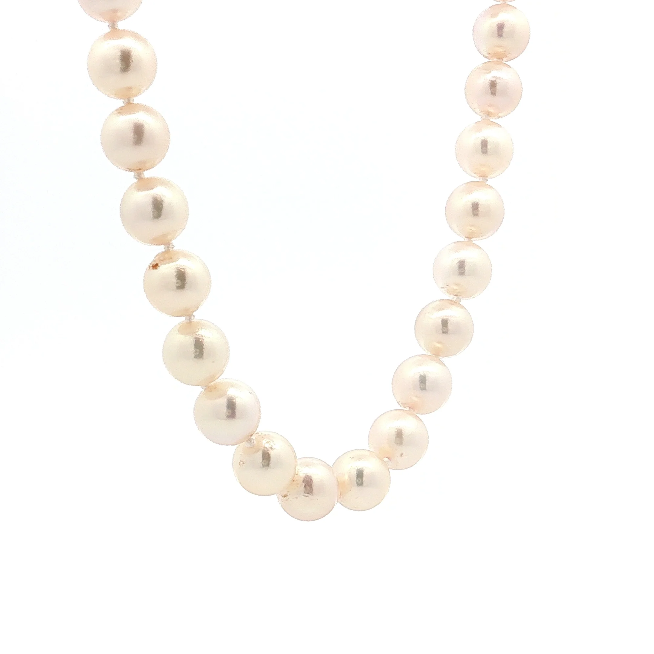 26 Inch Akoya Pearl Necklace 14k Yellow Gold - Image 3
