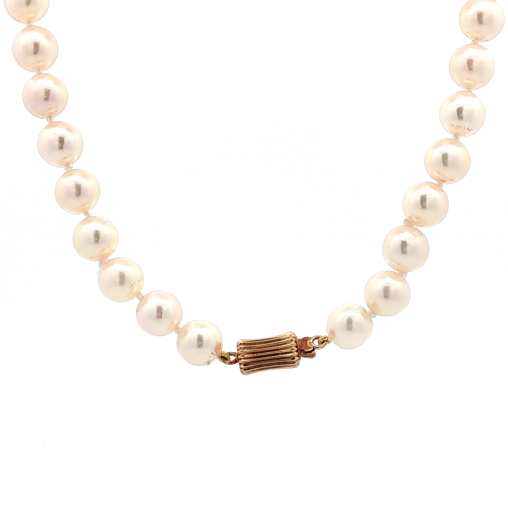 26 Inch Akoya Pearl Necklace 14k Yellow Gold - Image 4