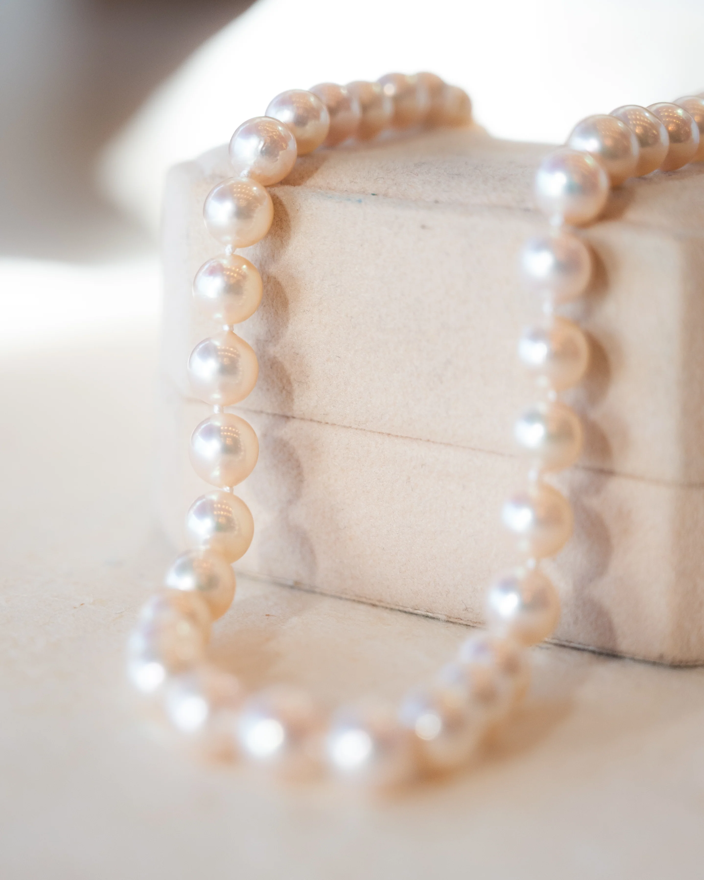 26 Inch Akoya Pearl Necklace 14k Yellow Gold - Image 5