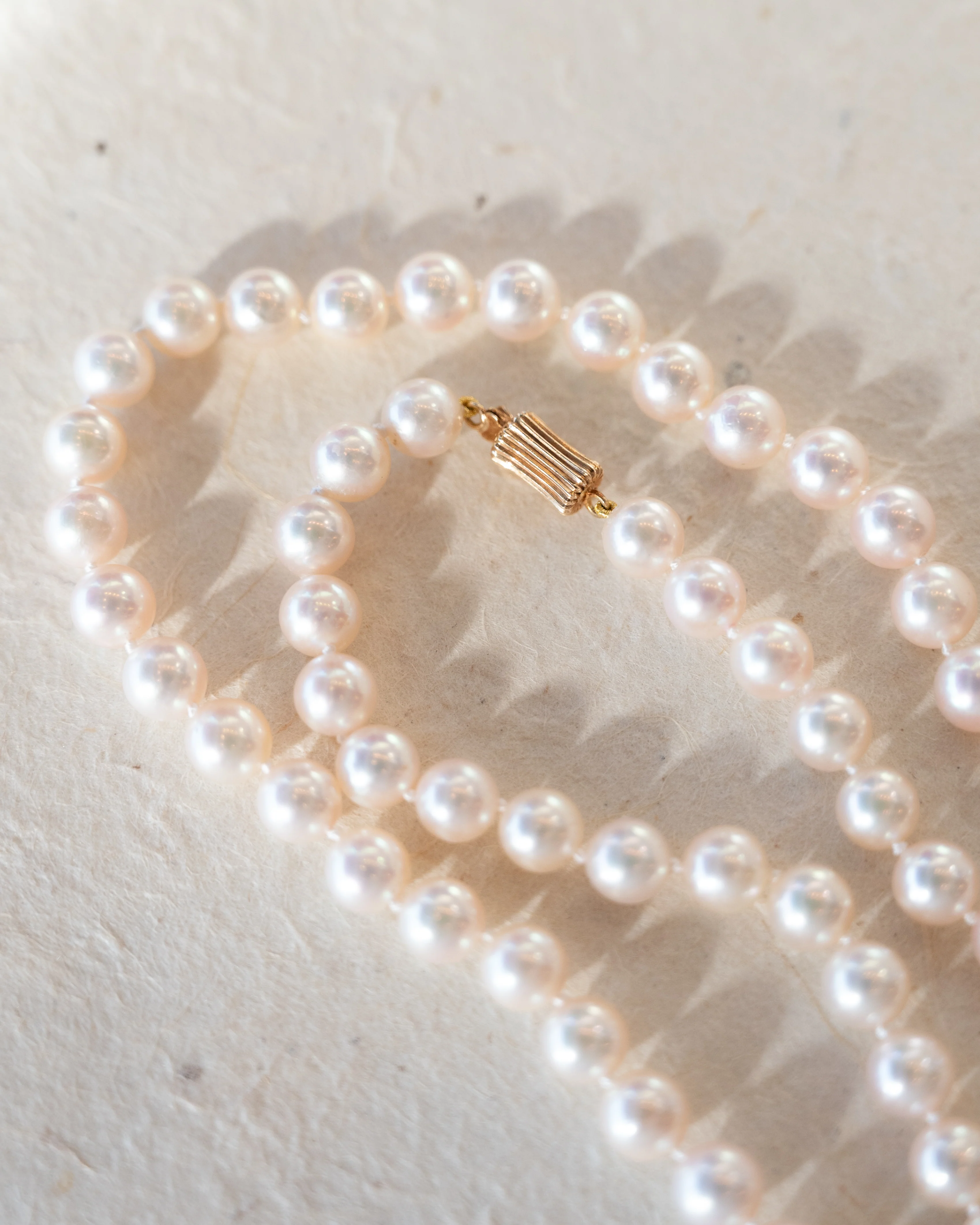26 Inch Akoya Pearl Necklace 14k Yellow Gold - Image 6
