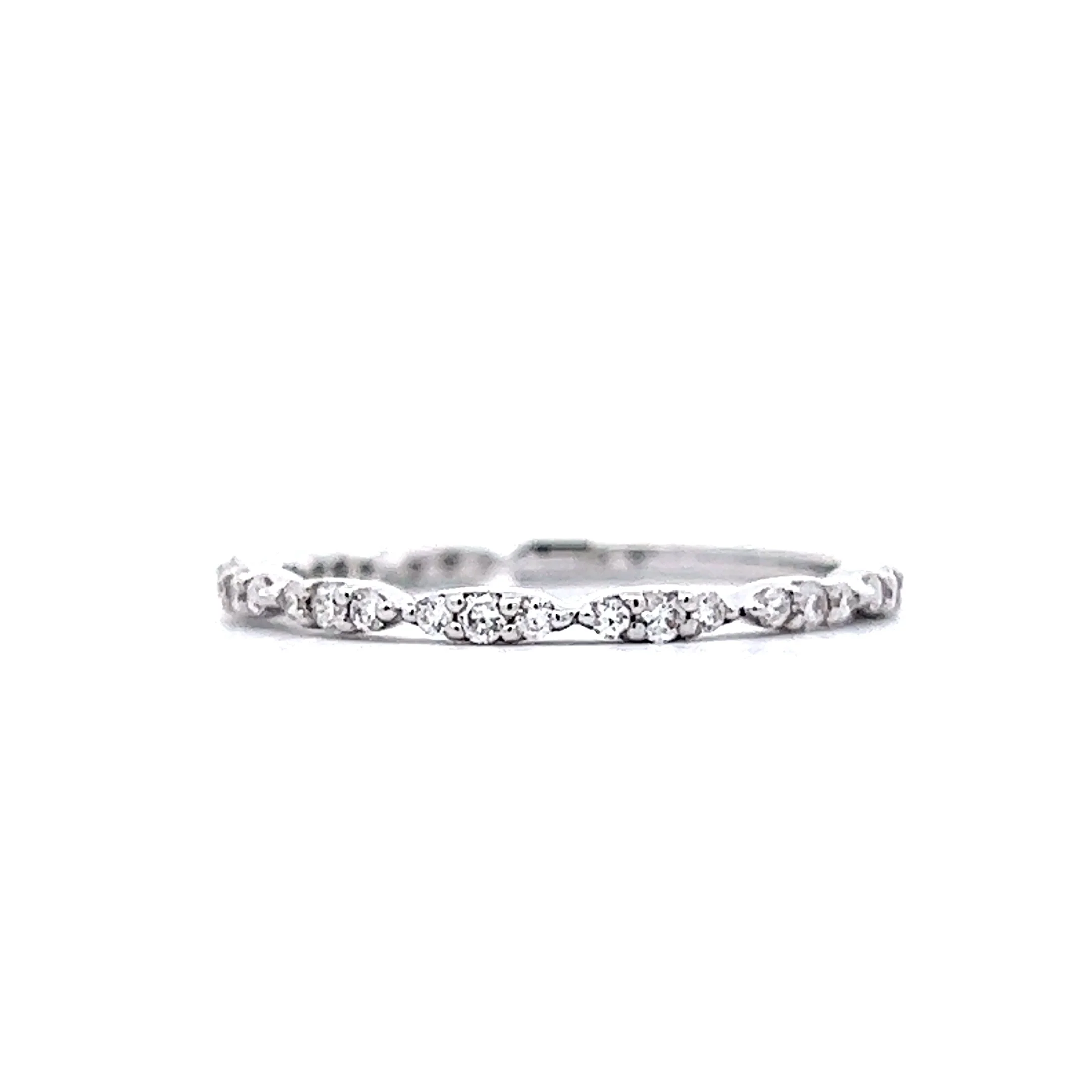 .26 Pave Diamond Wedding Band in 14k White Gold - Image 3