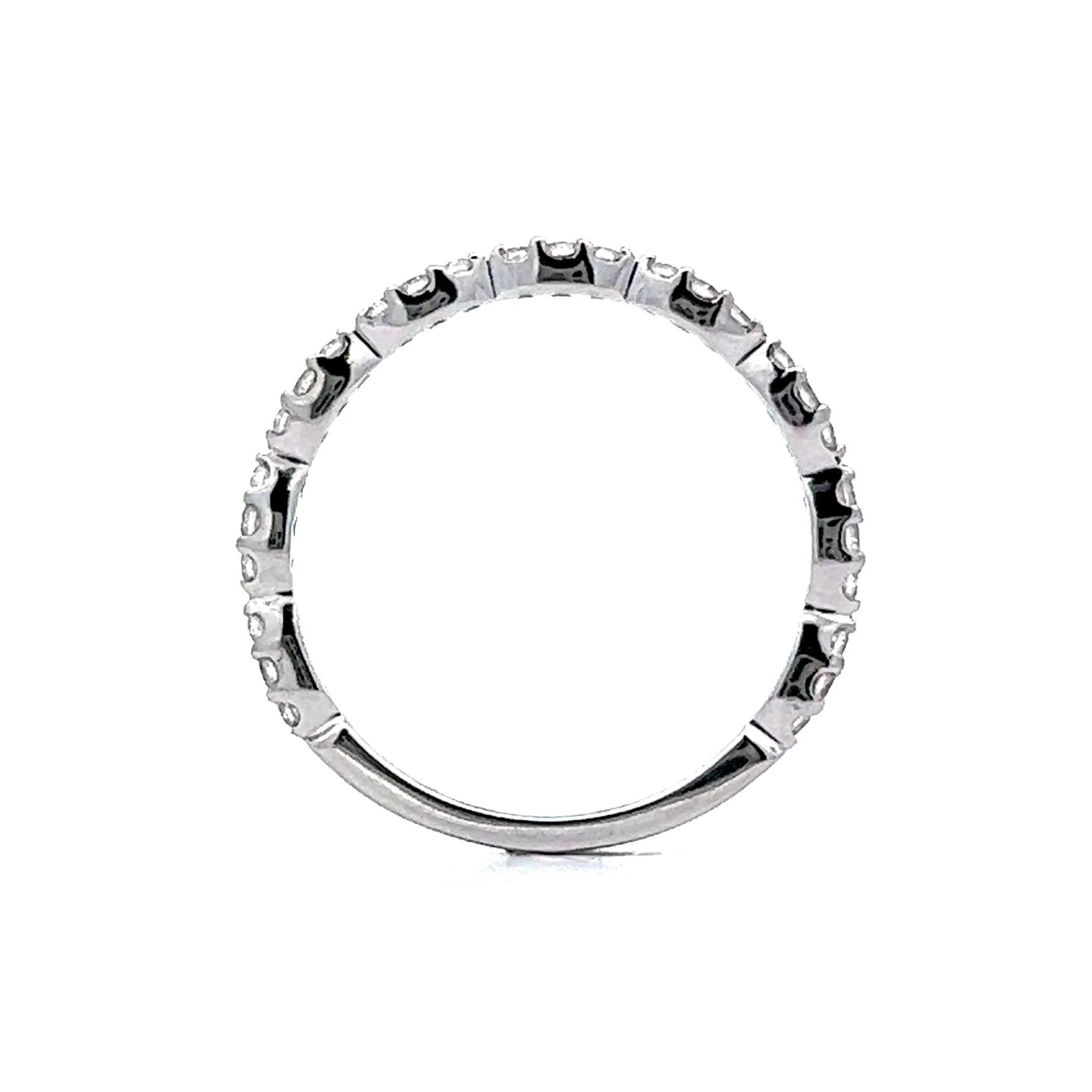 .26 Pave Diamond Wedding Band in 14k White Gold - Image 4