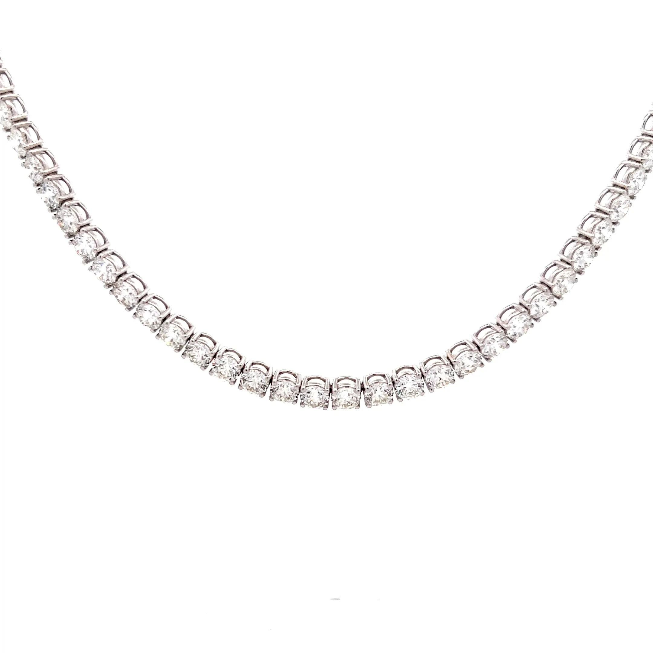 27.75 Round Brilliant Diamond Tennis Necklace in 18k