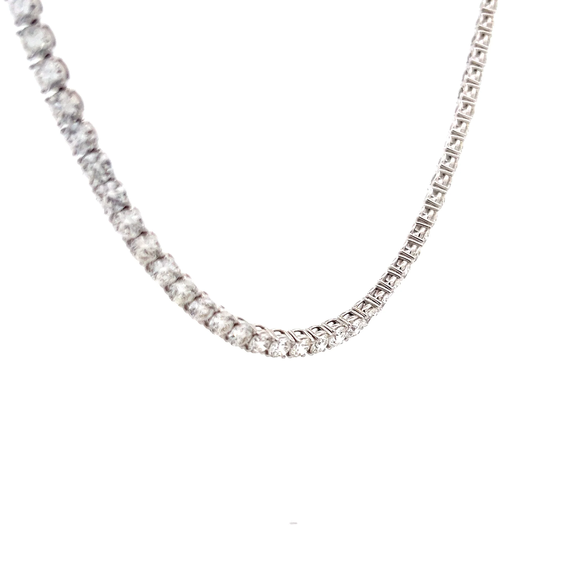 27.75 Round Brilliant Diamond Tennis Necklace in 18k - Image 3