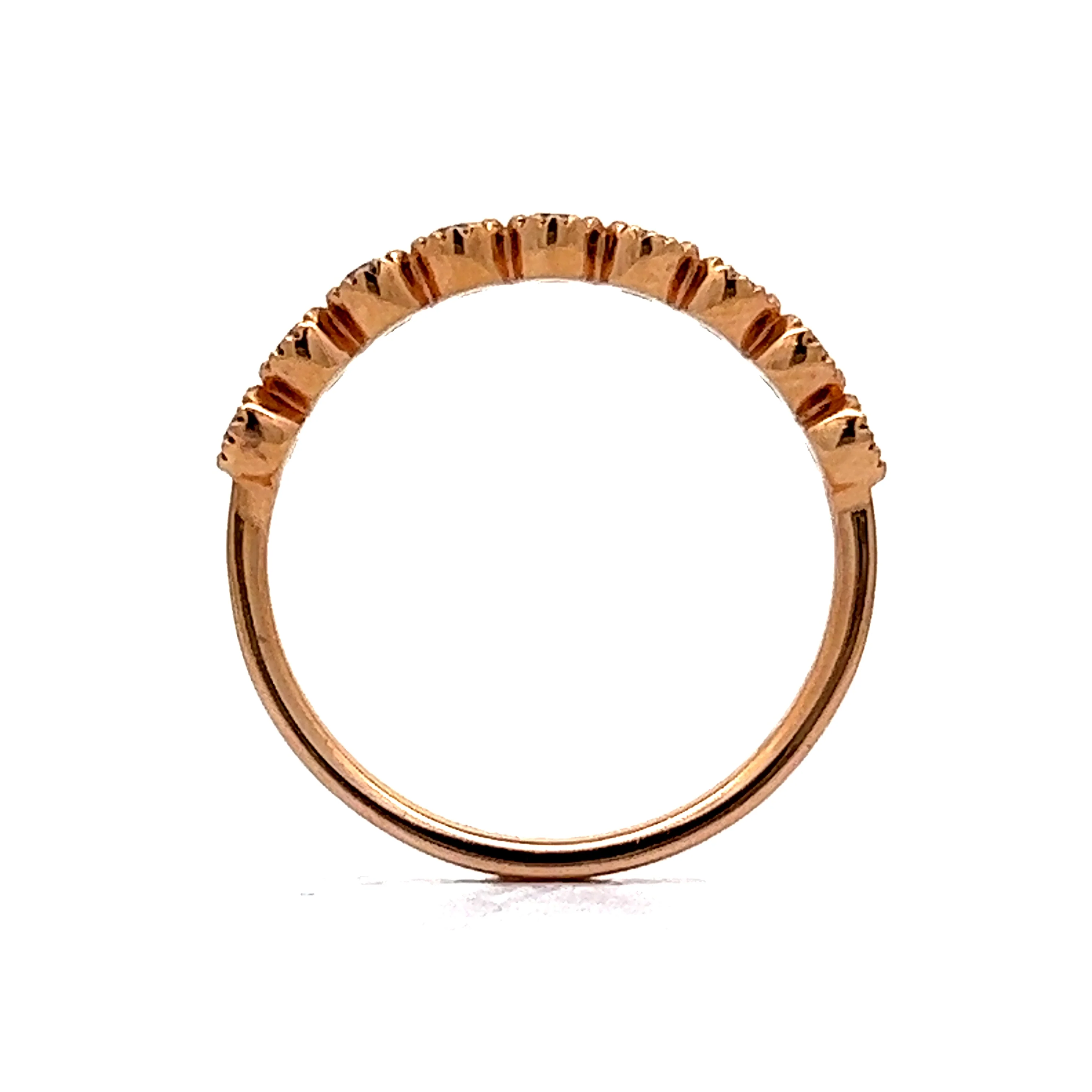 .27 Bezel Diamond Wedding Band in 18k Rose Gold - Image 4