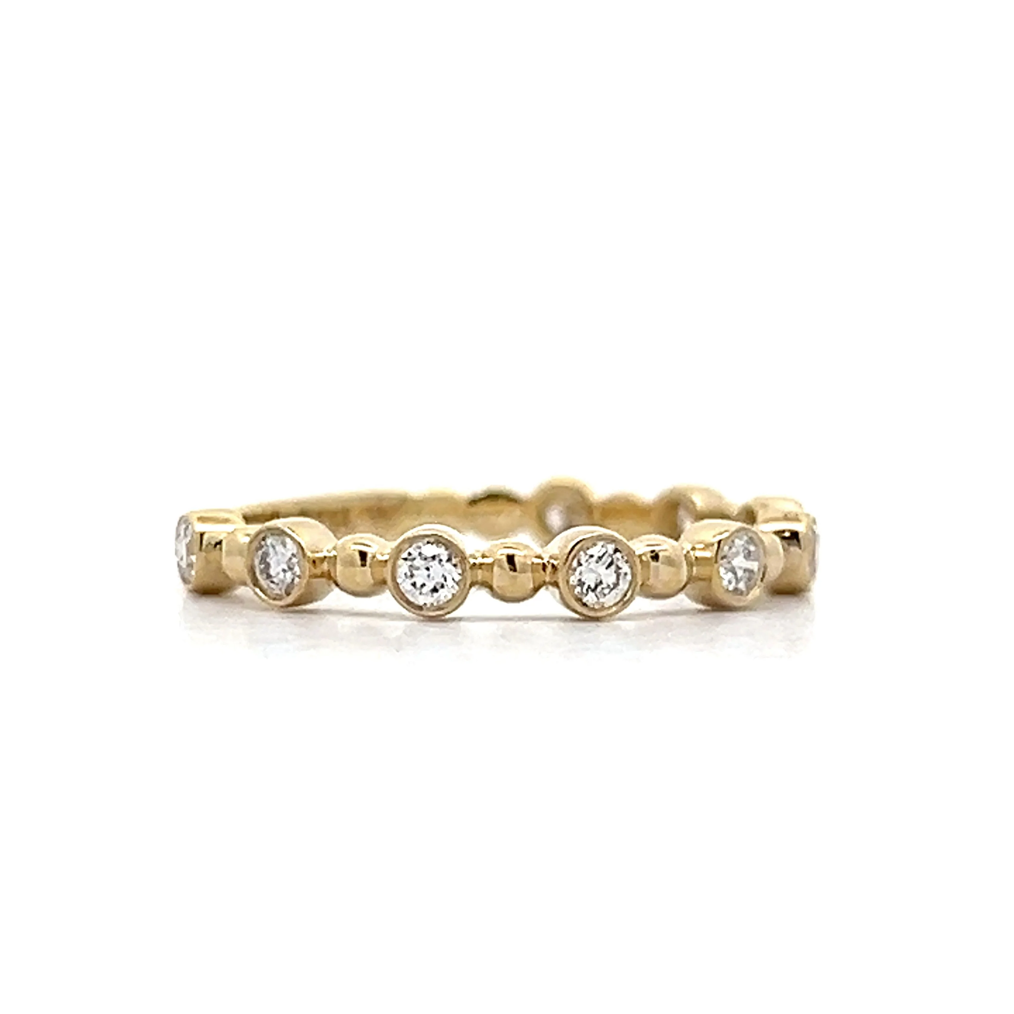 .27 Bezel Set Round Diamond Wedding Band in 14k Yellow Gold - Image 3