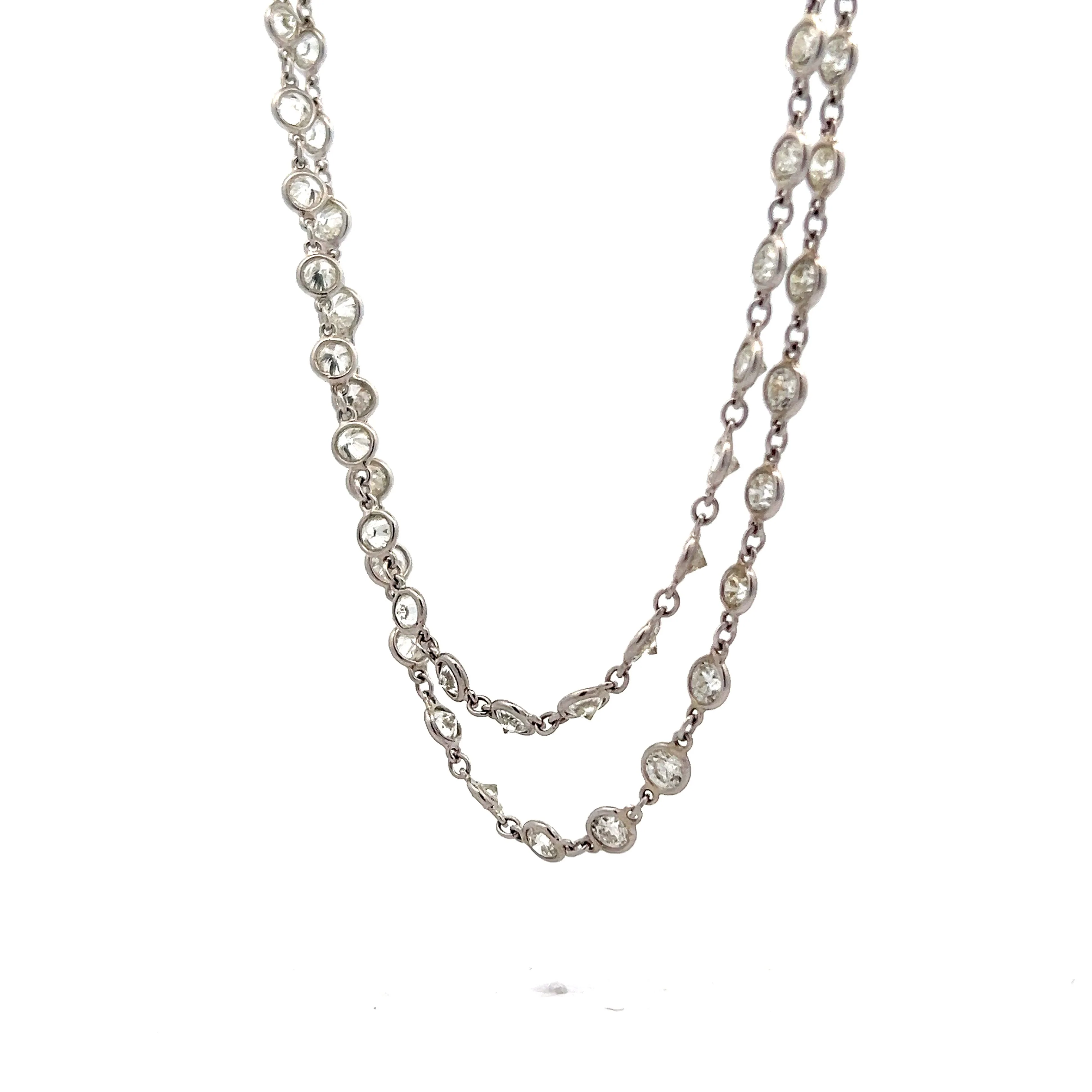 27 Carat Round Brilliant Diamond Necklace in Platinum - Image 2