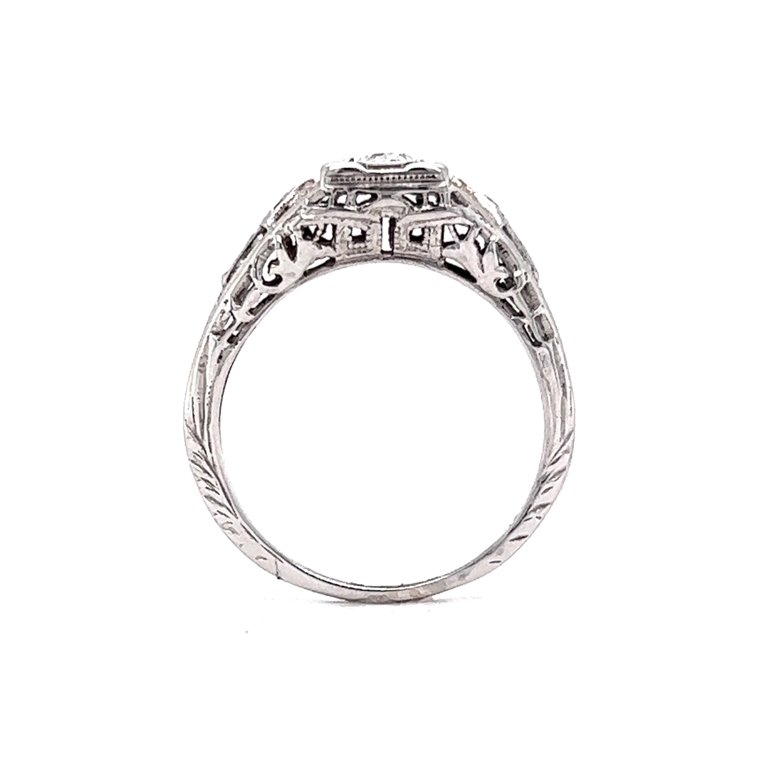 .27 European Diamond Engagement Ring in 18K White Gold - Image 4