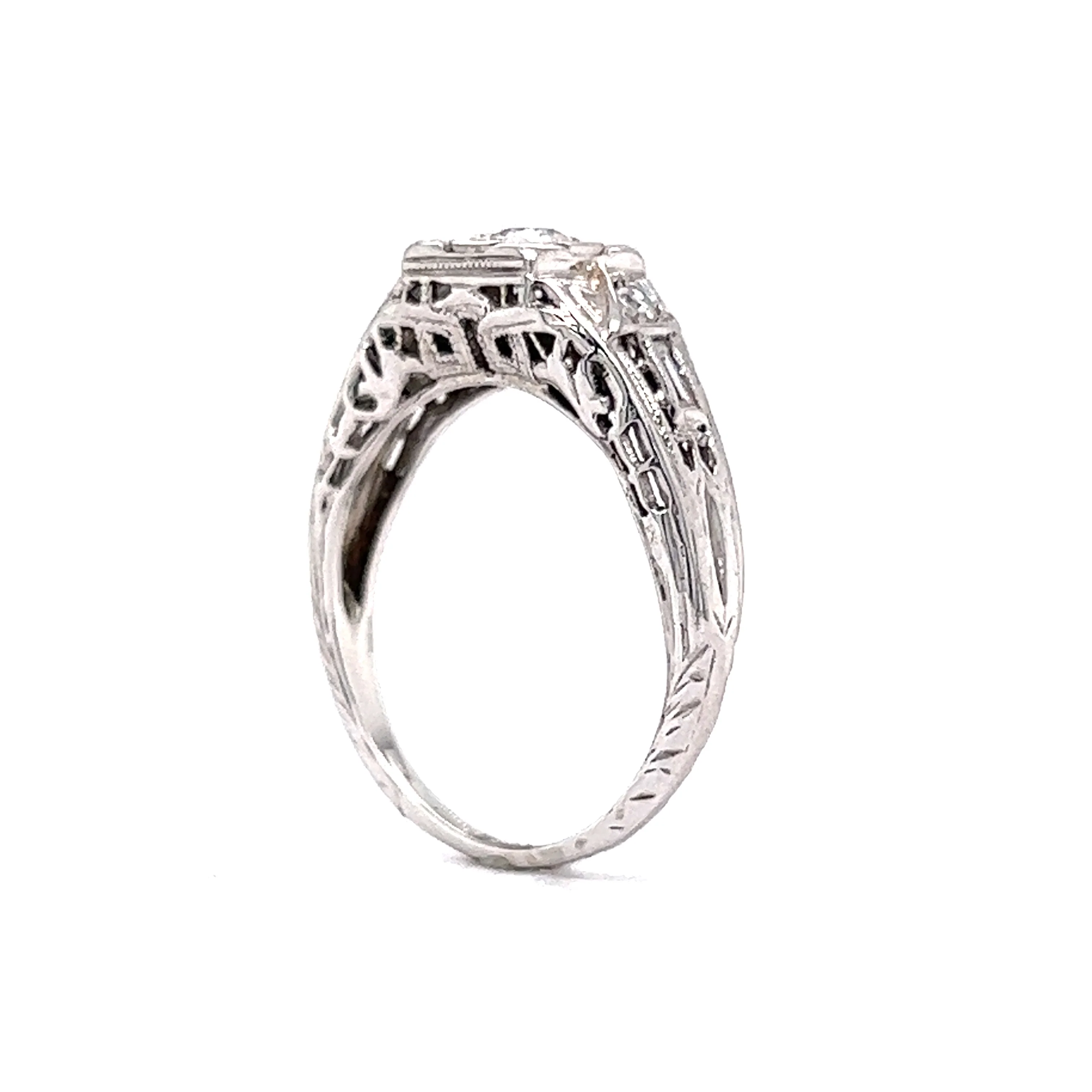 .27 European Diamond Engagement Ring in 18K White Gold - Image 5