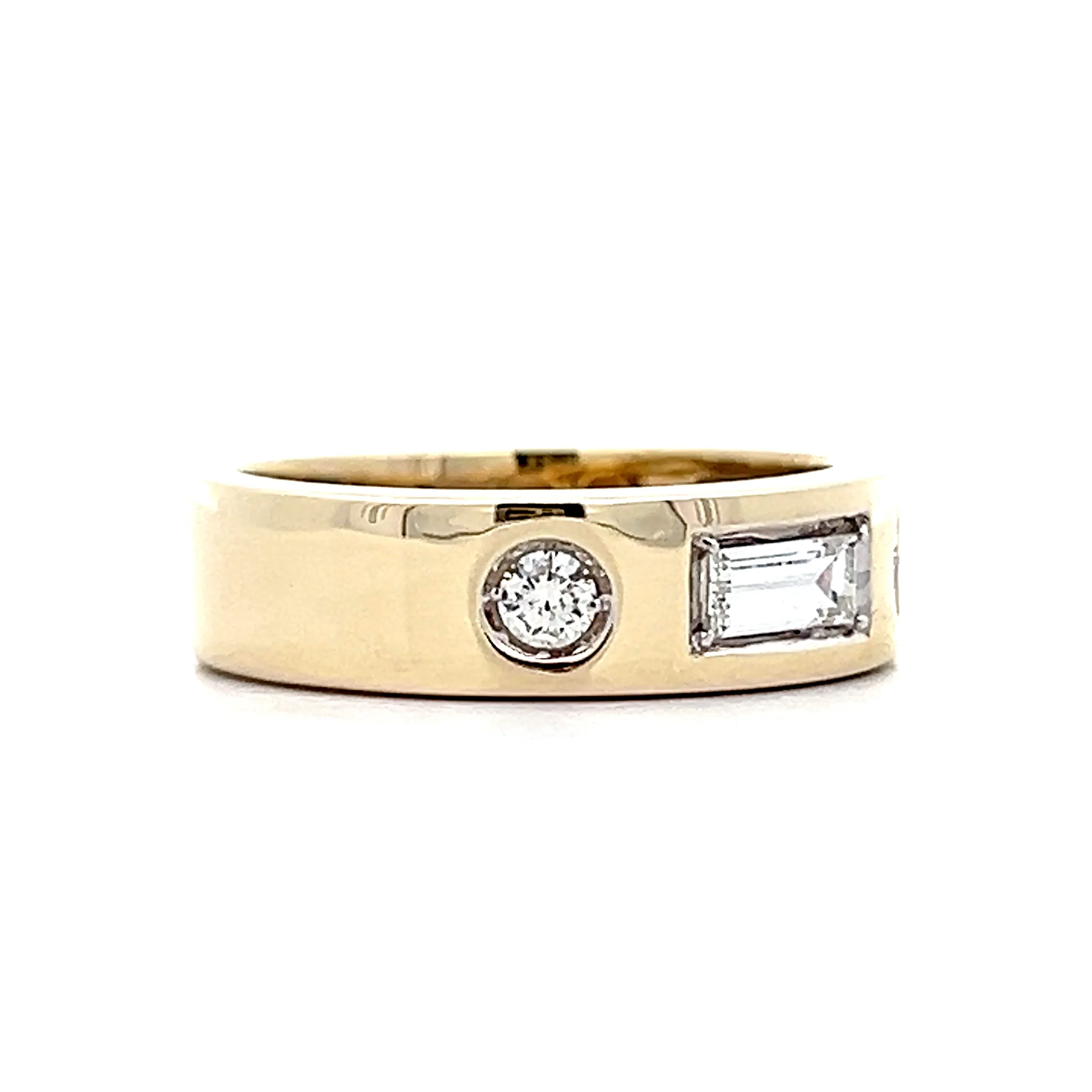 .27 Geometric Diamond Band in 14k Yellow Gold - Image 3