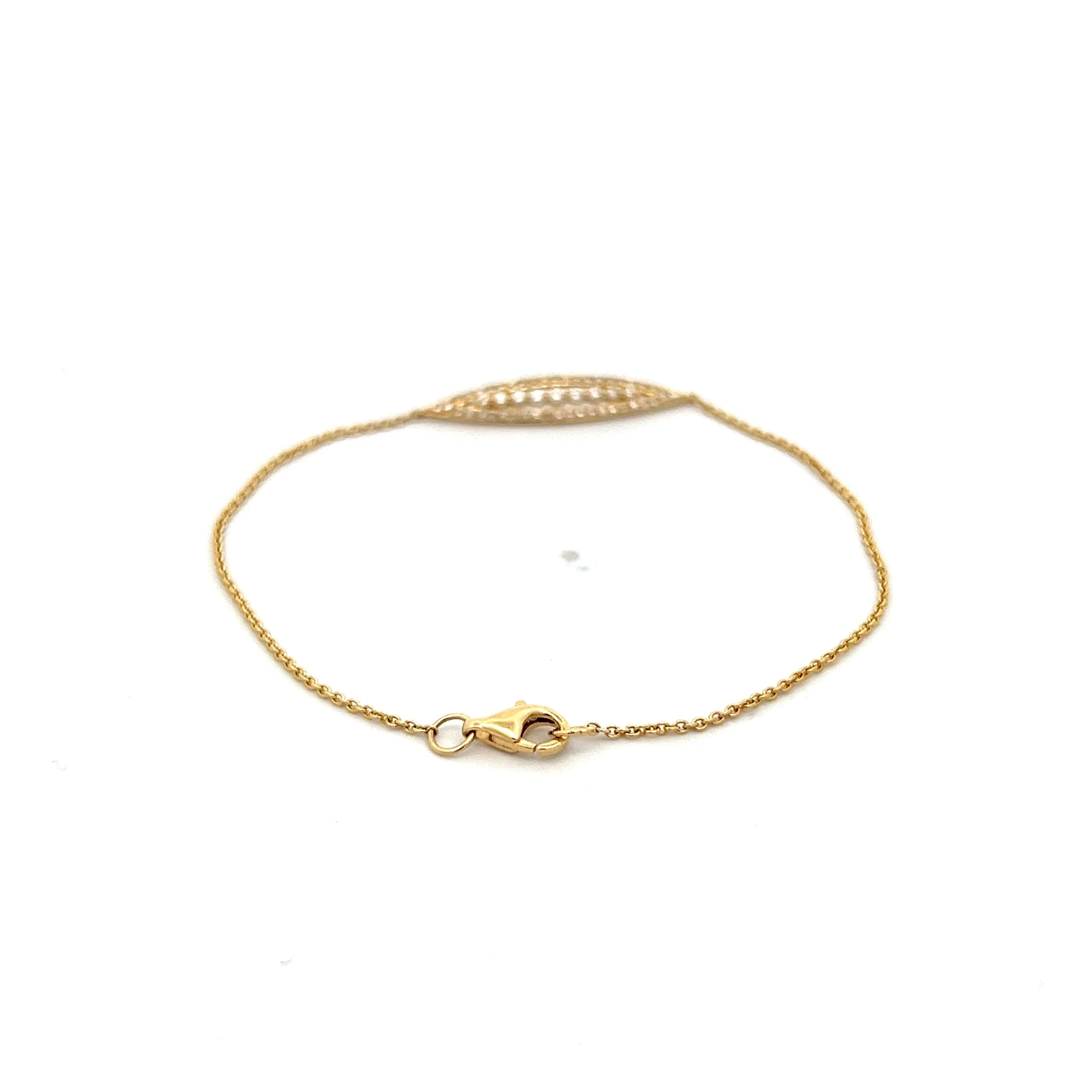 .27 Navette Station Bracelet in 14k Yellow Gold - Image 4