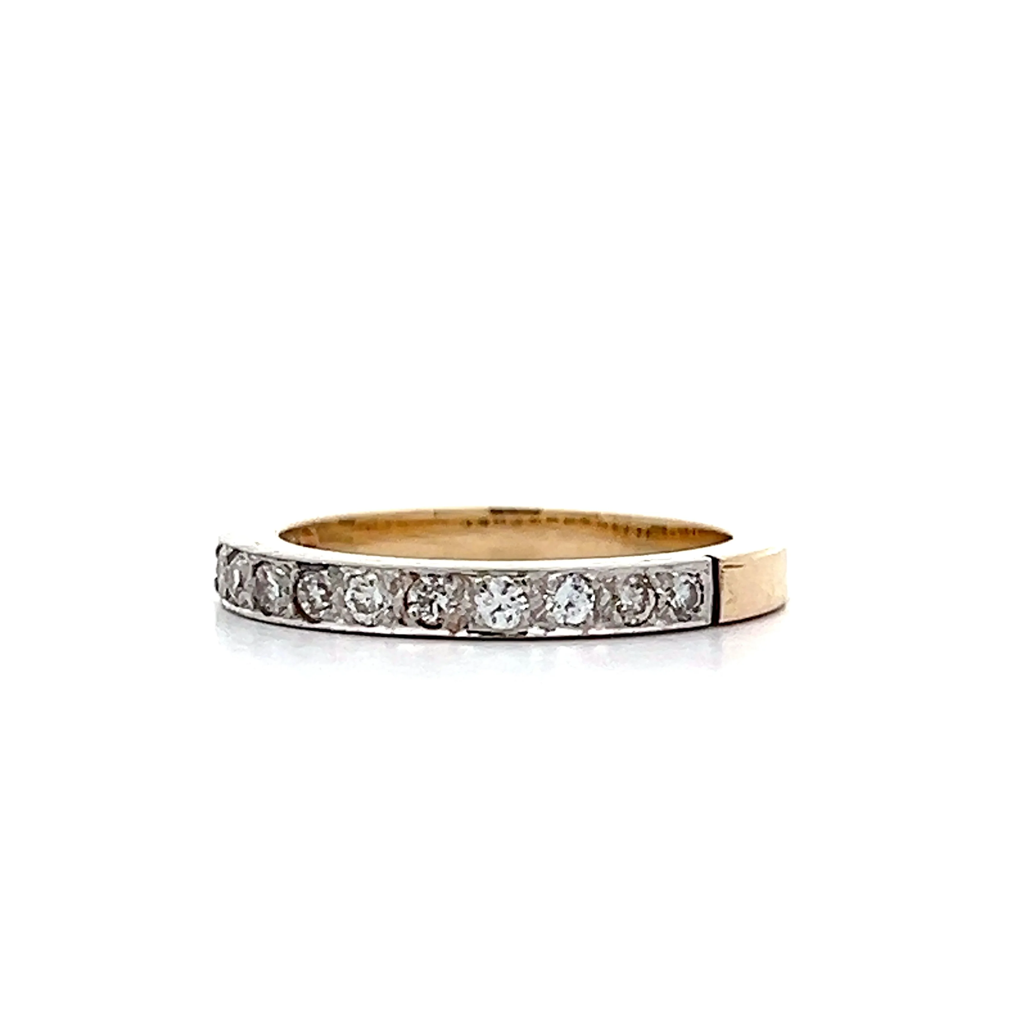 .27 Vintage Retro Diamond Wedding Band in 14k - Image 2