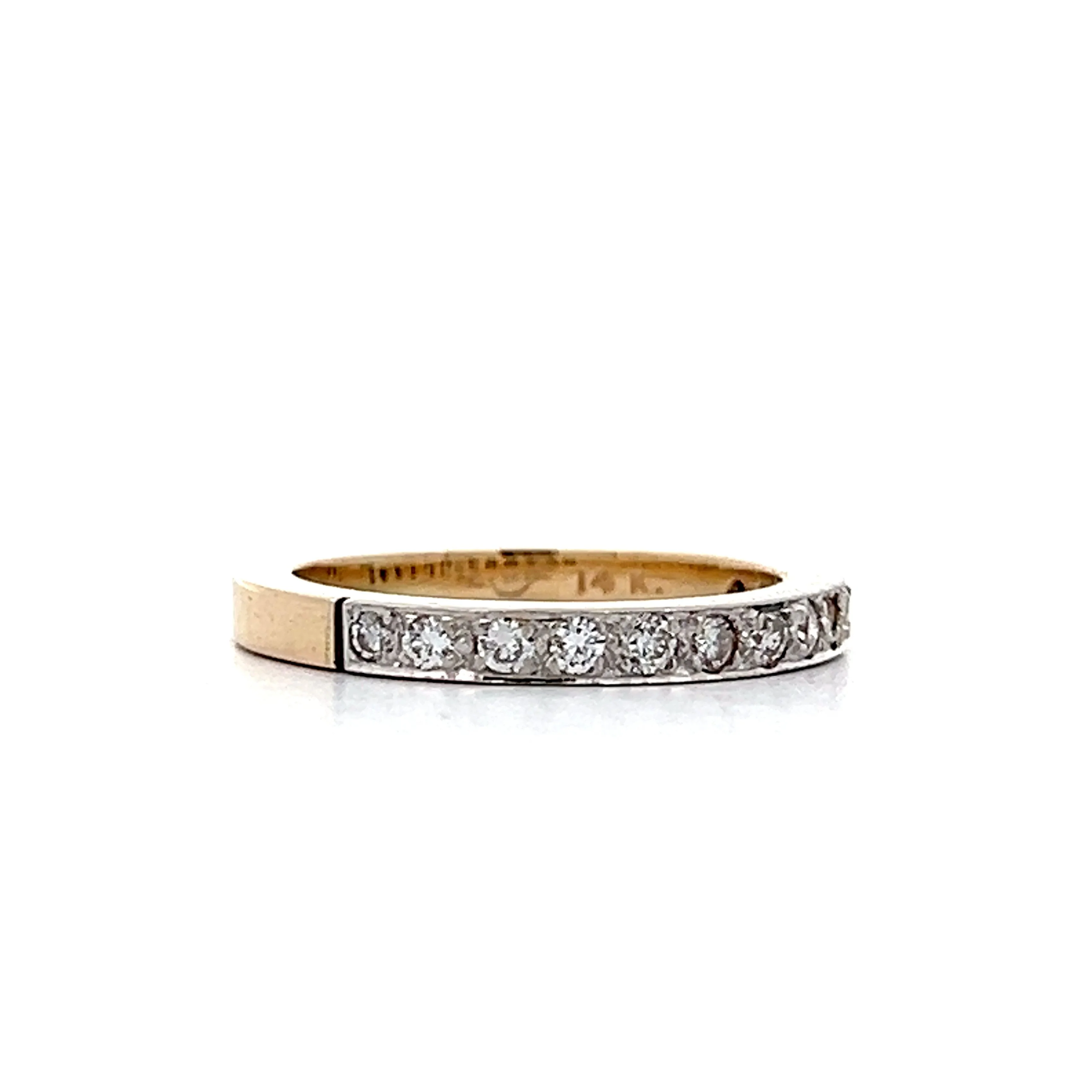 .27 Vintage Retro Diamond Wedding Band in 14k - Image 3