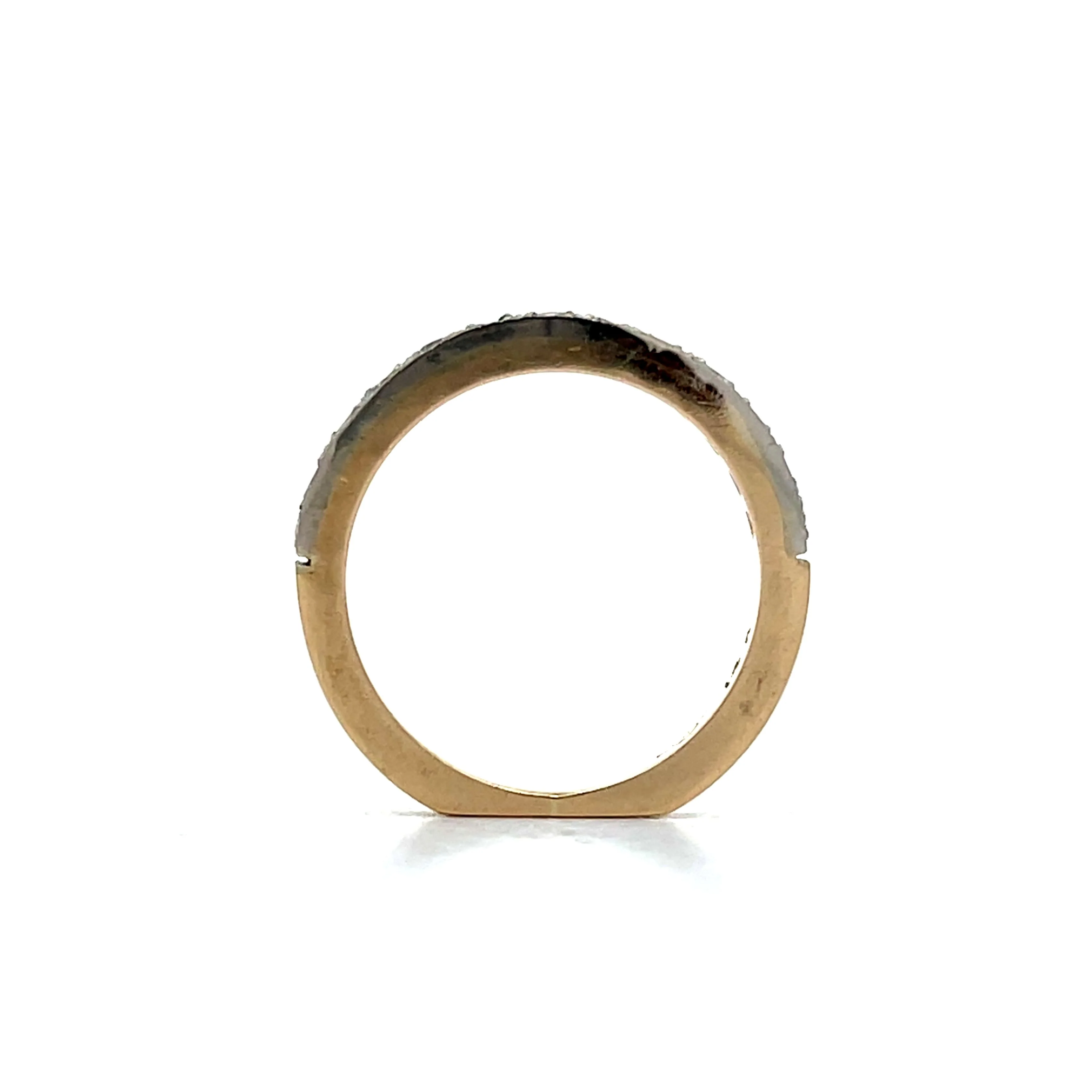 .27 Vintage Retro Diamond Wedding Band in 14k - Image 4