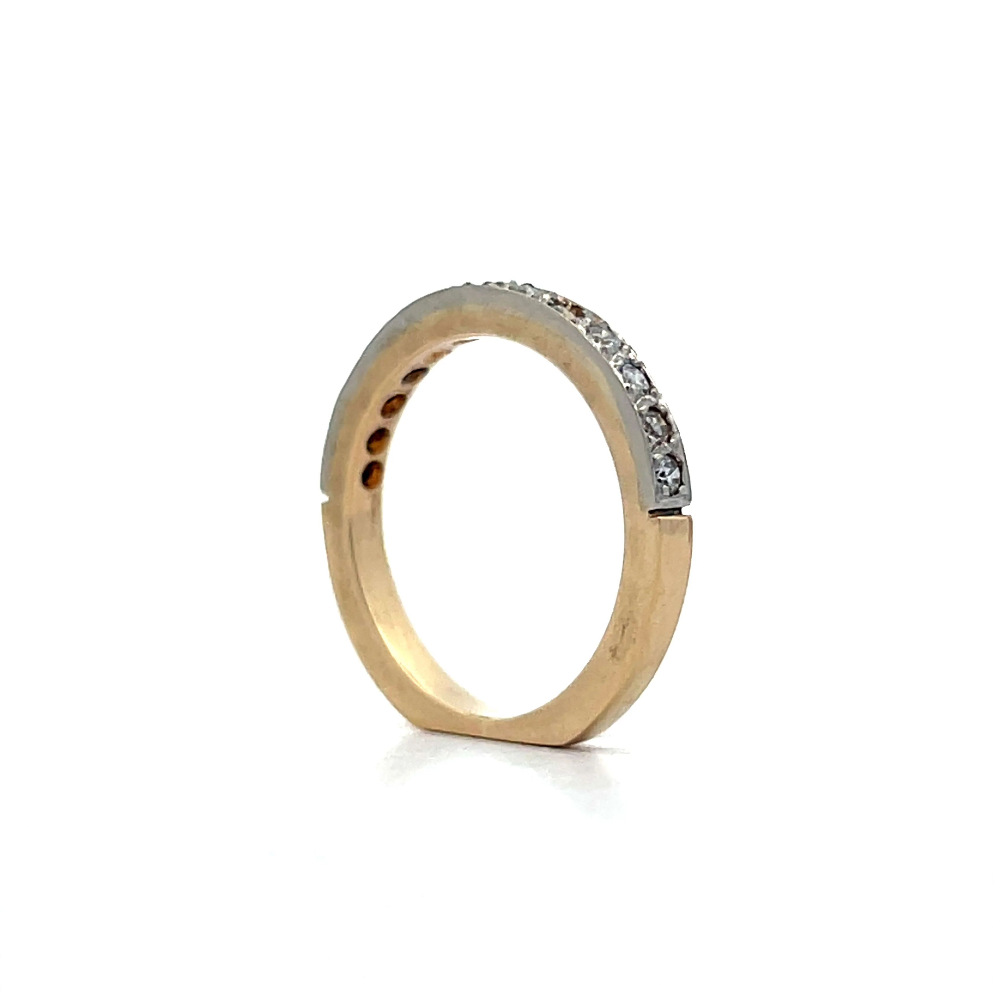 .27 Vintage Retro Diamond Wedding Band in 14k - Image 5