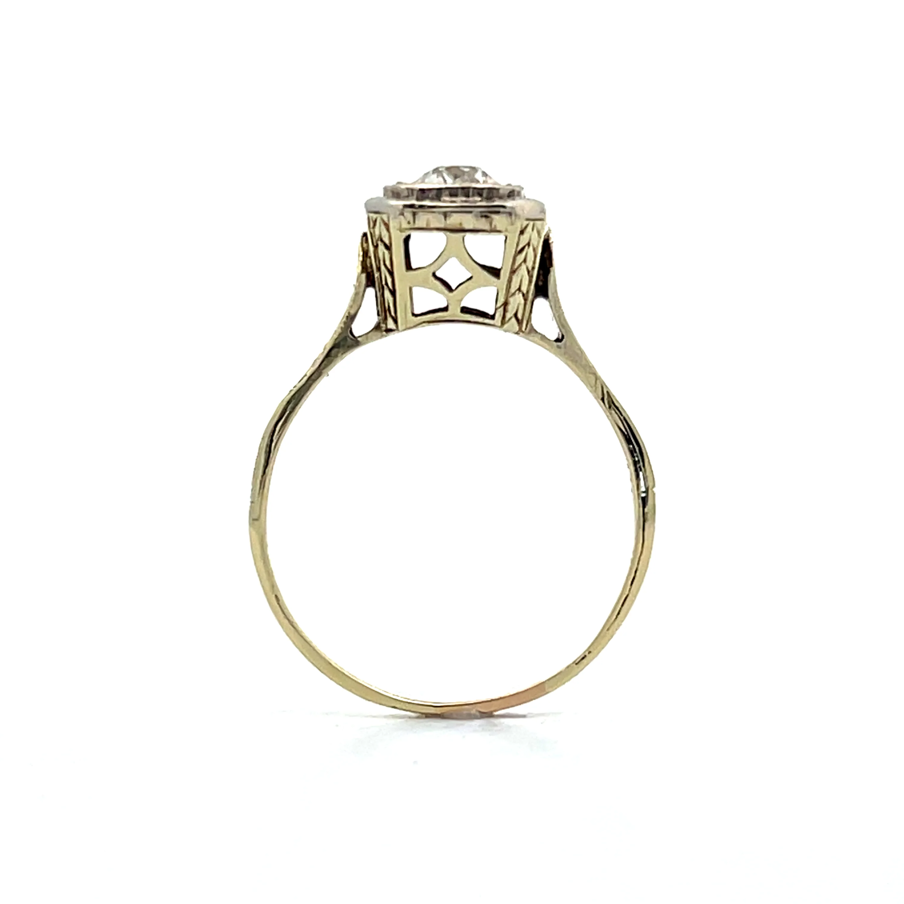 .28 Antique Art Deco Filigree Engagement Ring in 14k - Image 4