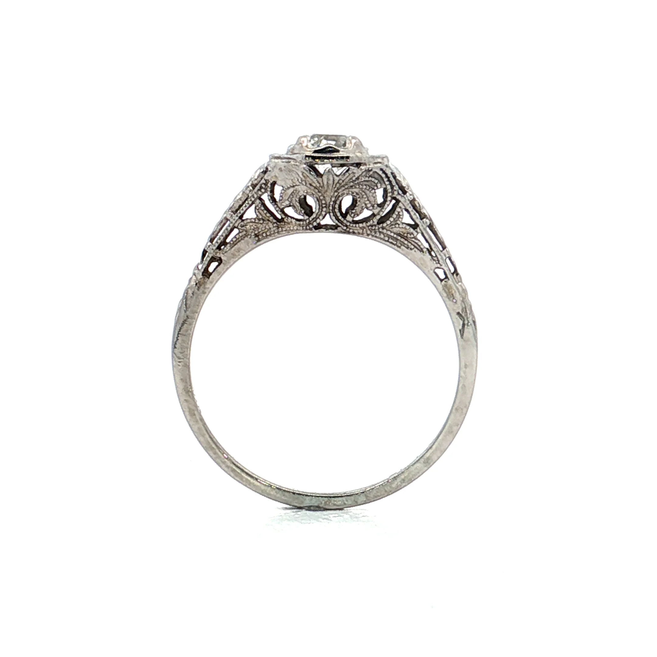 .28 Antique Old European Diamond Engagement Ring 18k - Image 4