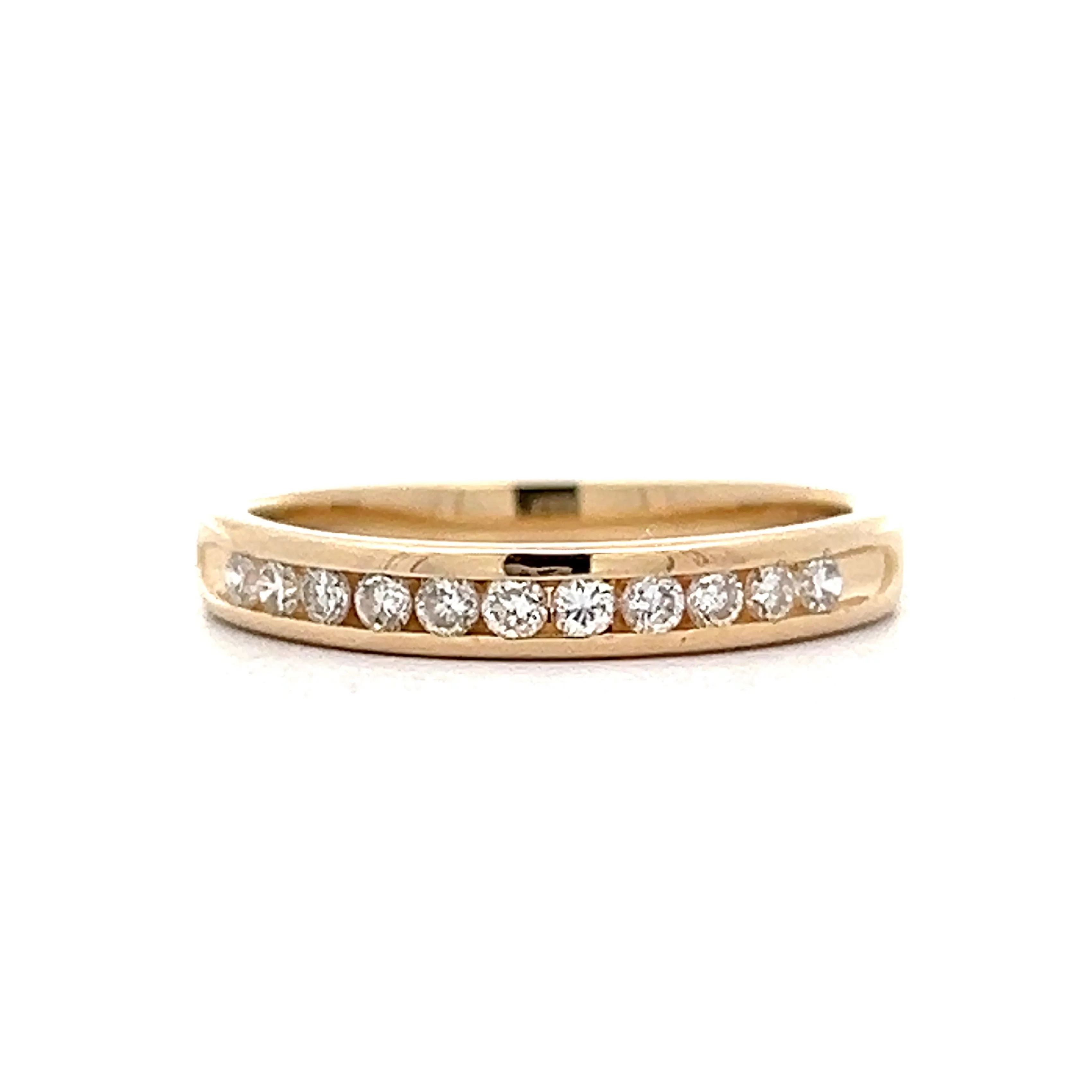 .28 Classic Diamond Channel Set Wedding Band in Yellow Gold