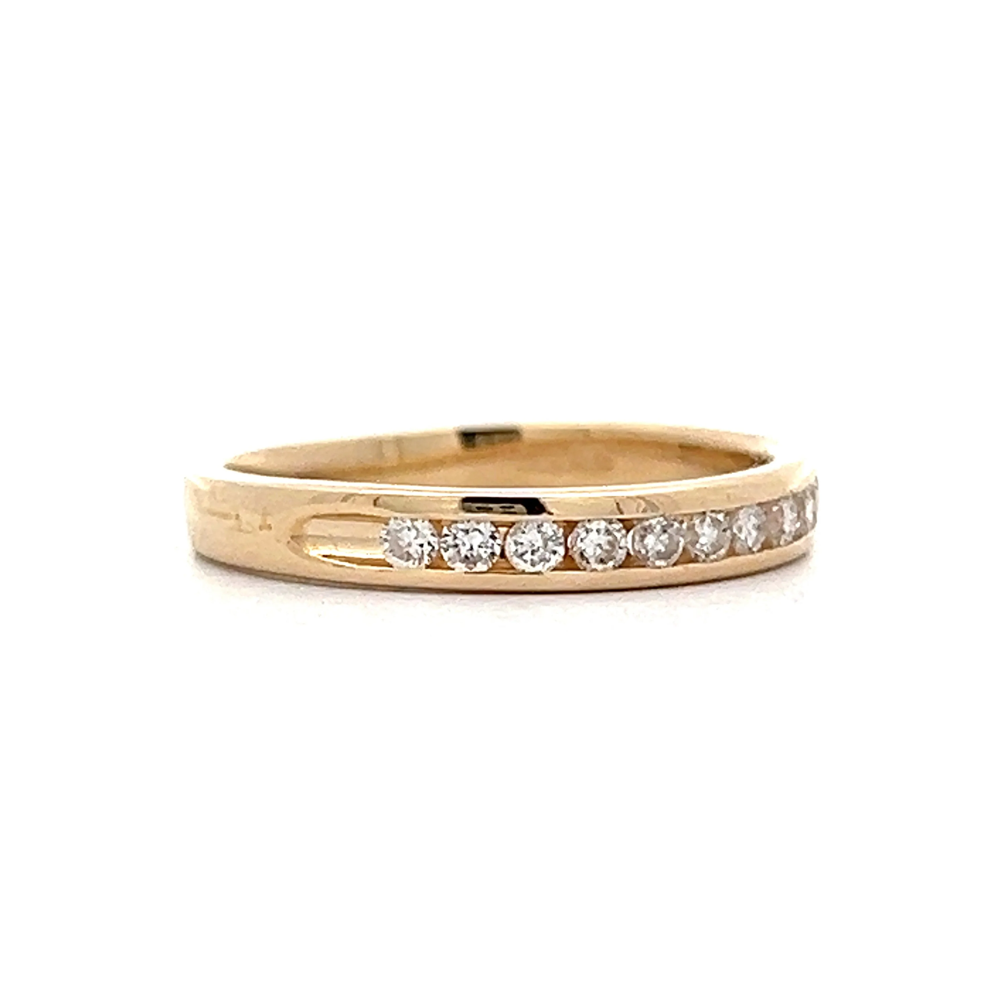 .28 Classic Diamond Channel Set Wedding Band in Yellow Gold - Image 3