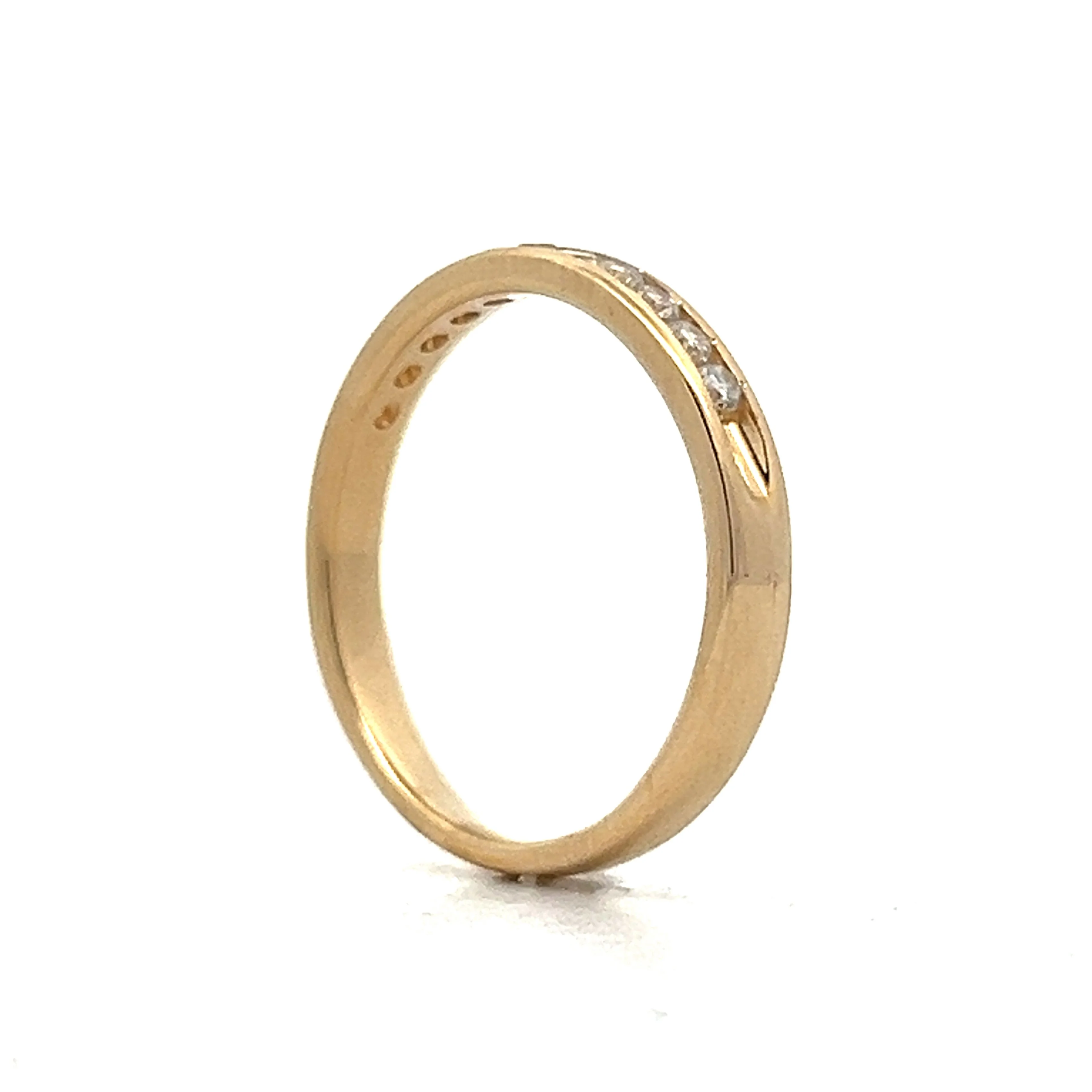 .28 Classic Diamond Channel Set Wedding Band in Yellow Gold - Image 5