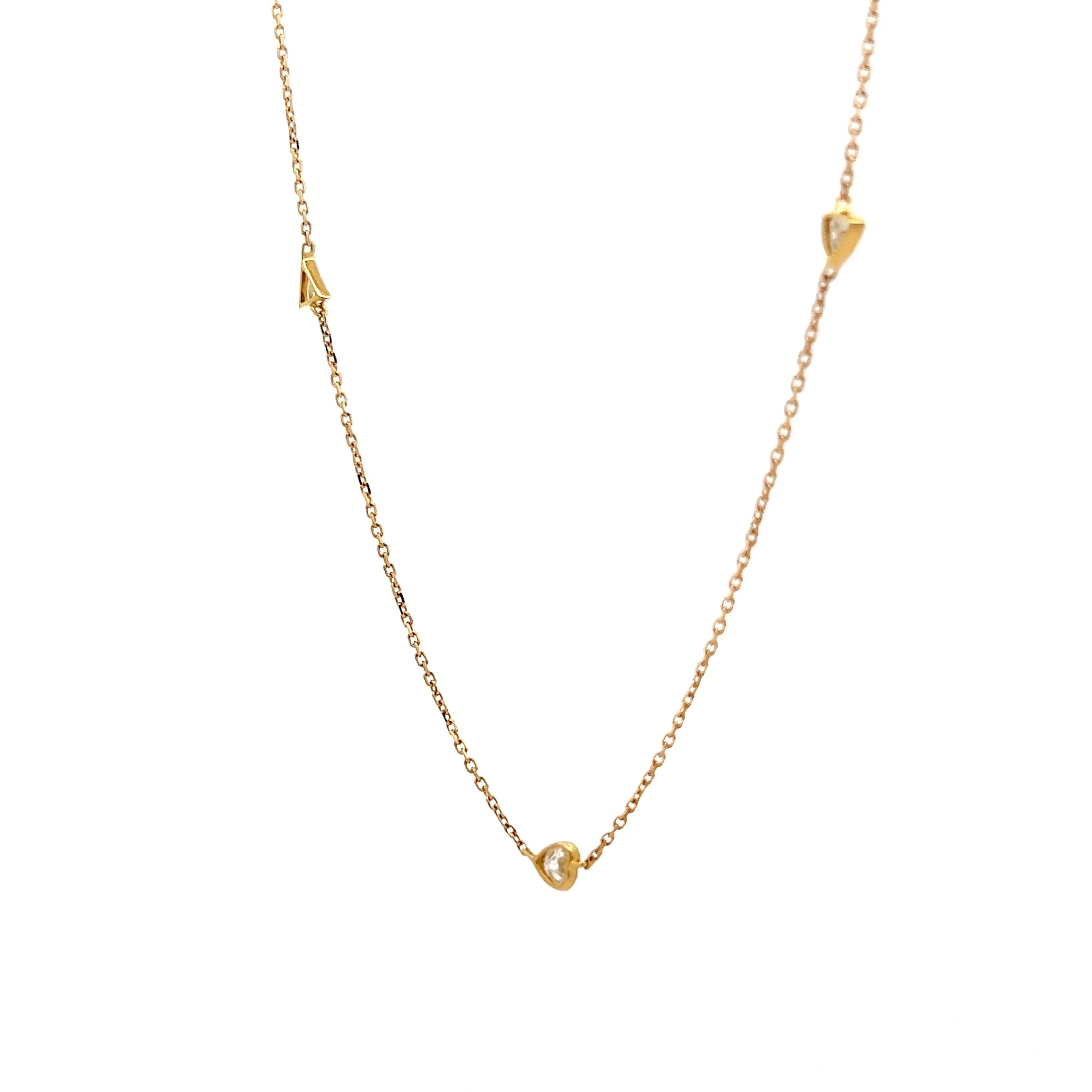 .28 Diamond Heart Bezel Necklace in 18k Yellow Gold - Image 2