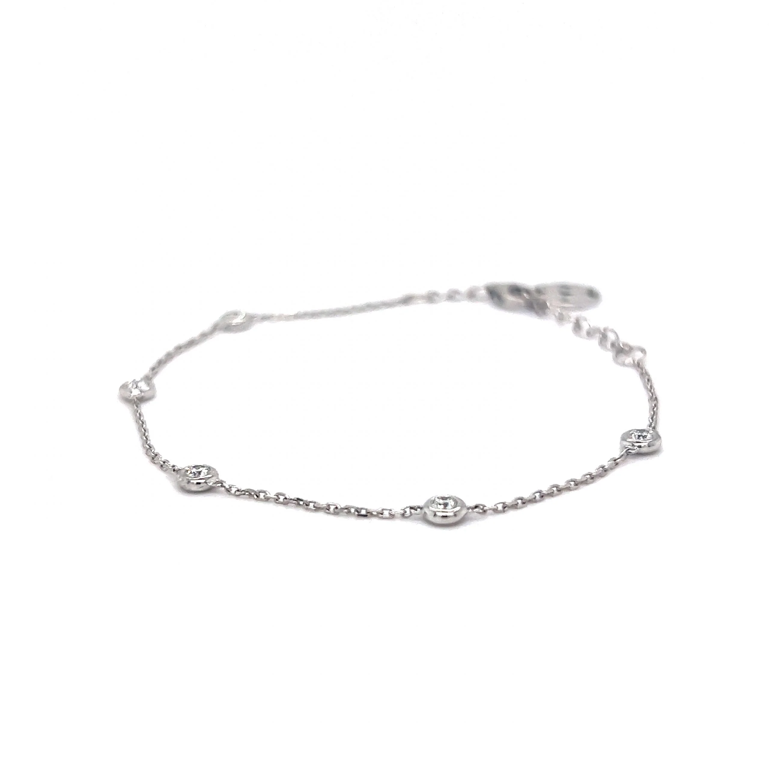 .28 Everyday Bezel Set Diamond Chain Bracelet in 14k White Gold - Image 2