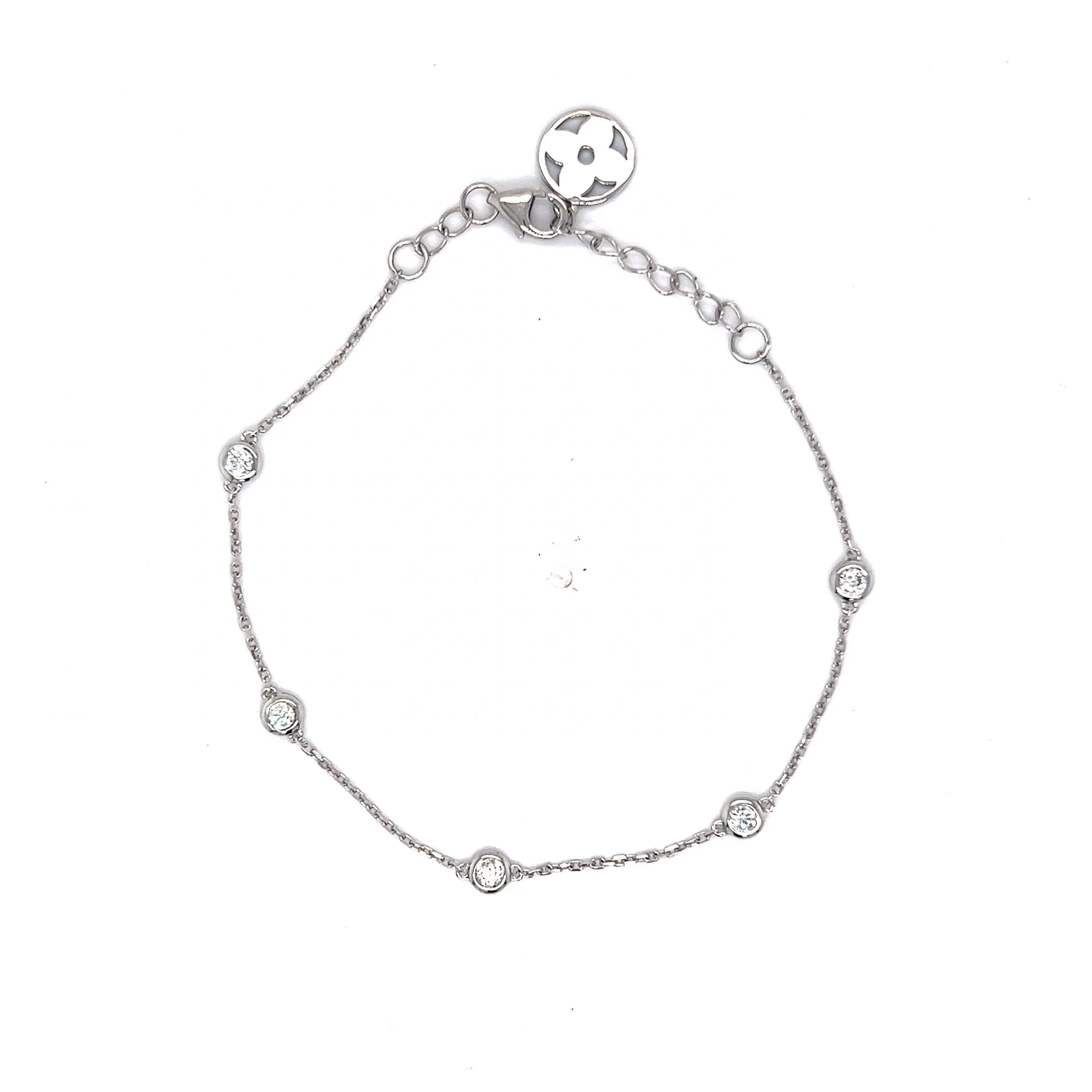 .28 Everyday Bezel Set Diamond Chain Bracelet in 14k White Gold - Image 4