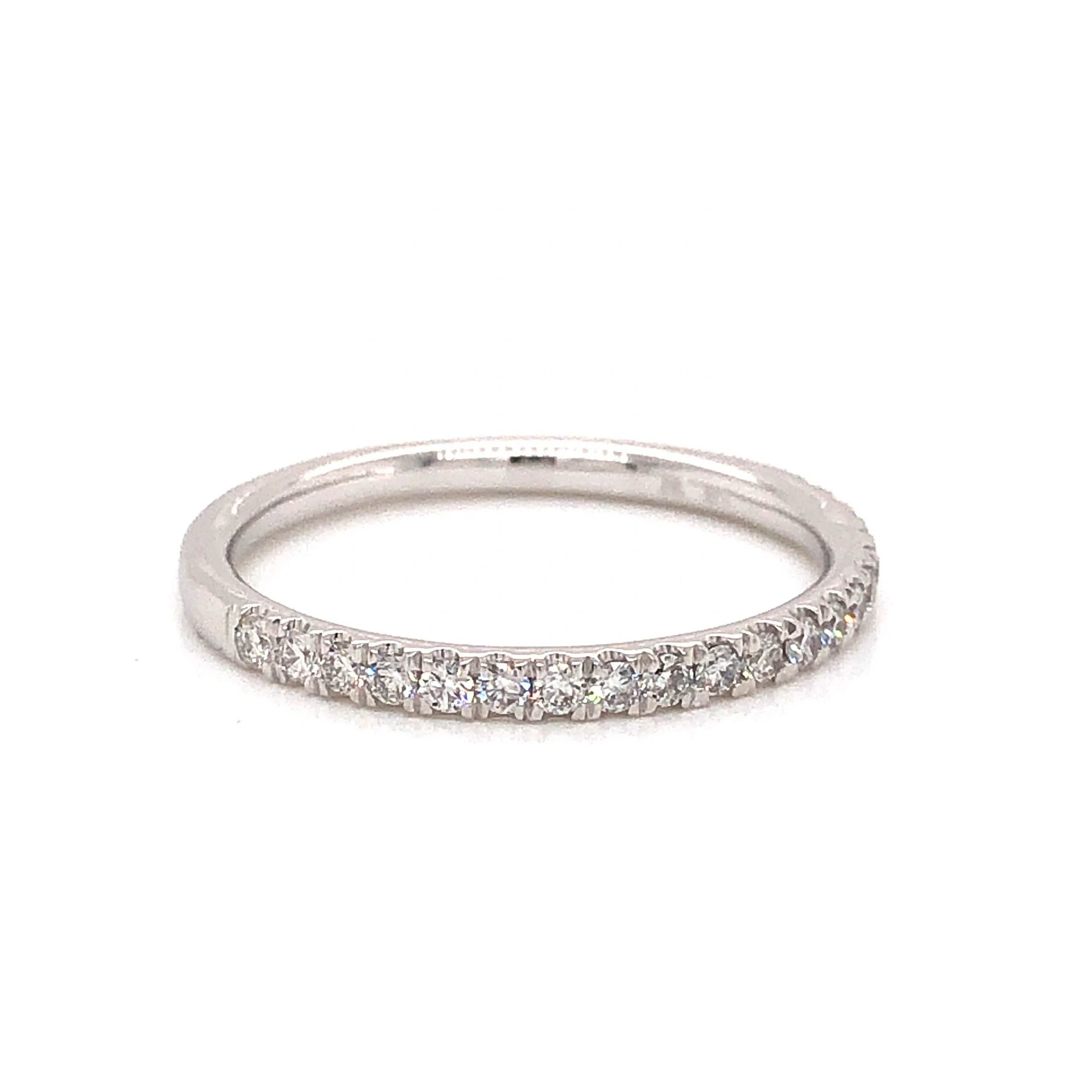 .28 Modern Round Diamond Wedding Band in 14k White Gold - Image 3