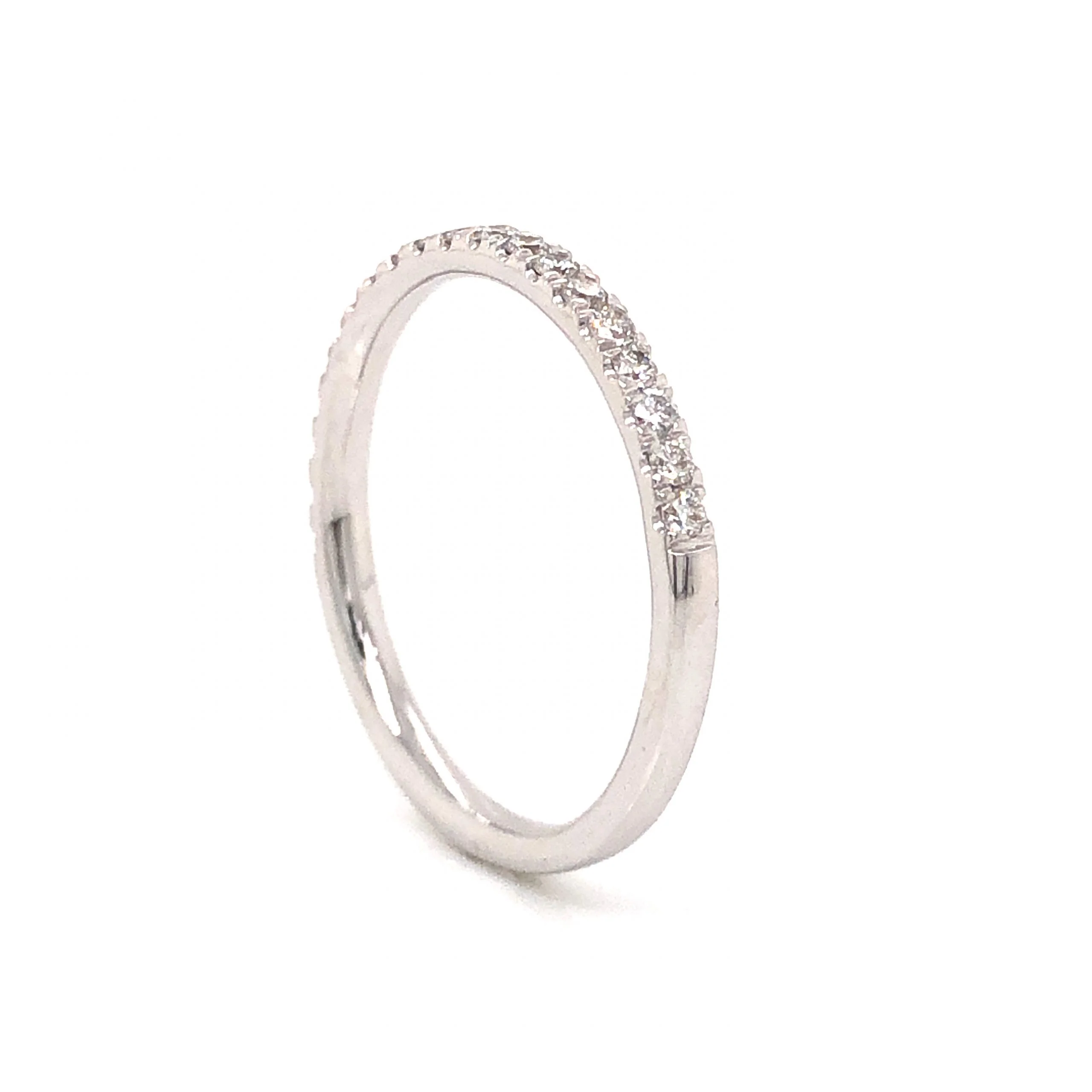 .28 Modern Round Diamond Wedding Band in 14k White Gold - Image 4