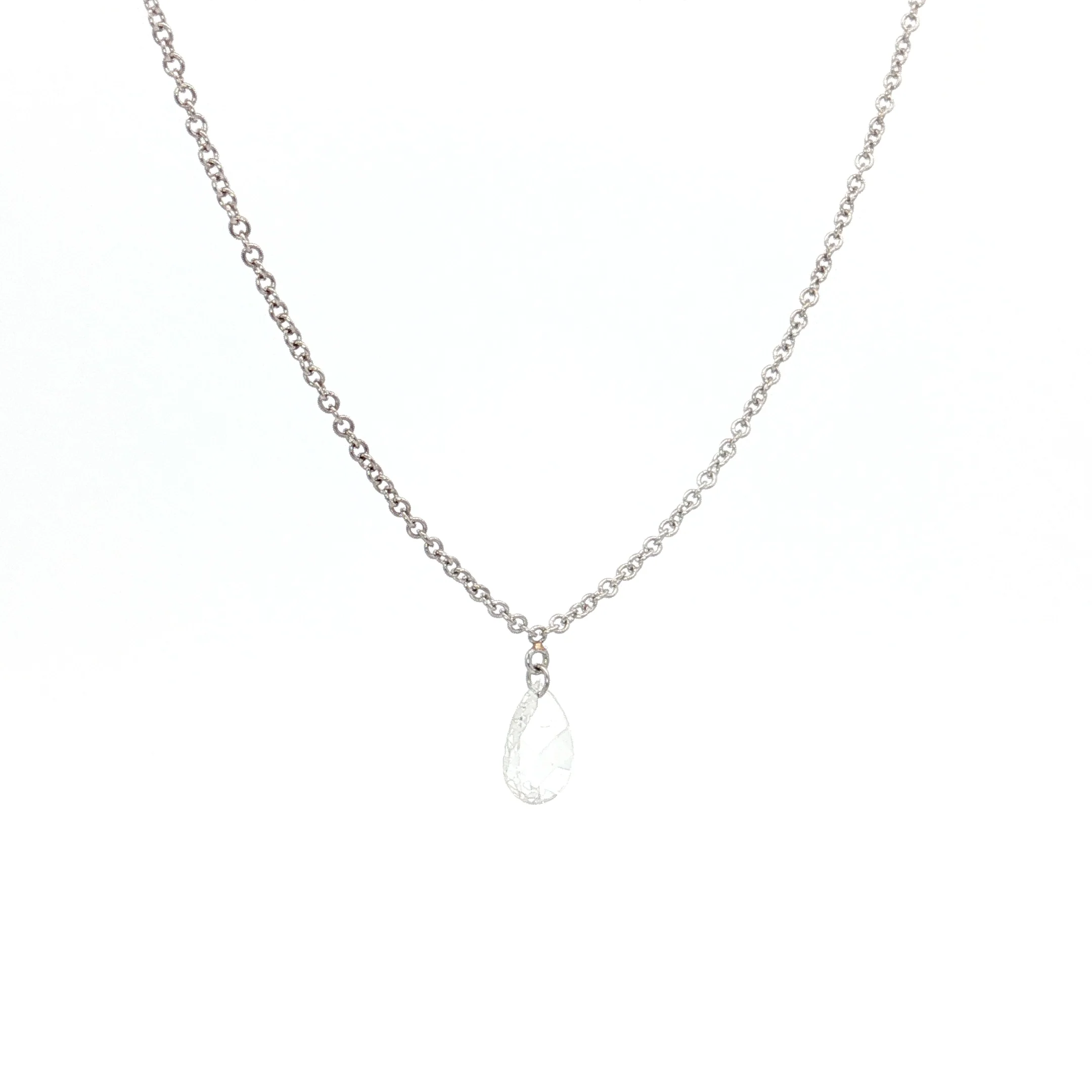 .28 Pear Diamond Pendant Necklace 14k White Gold - Image 3