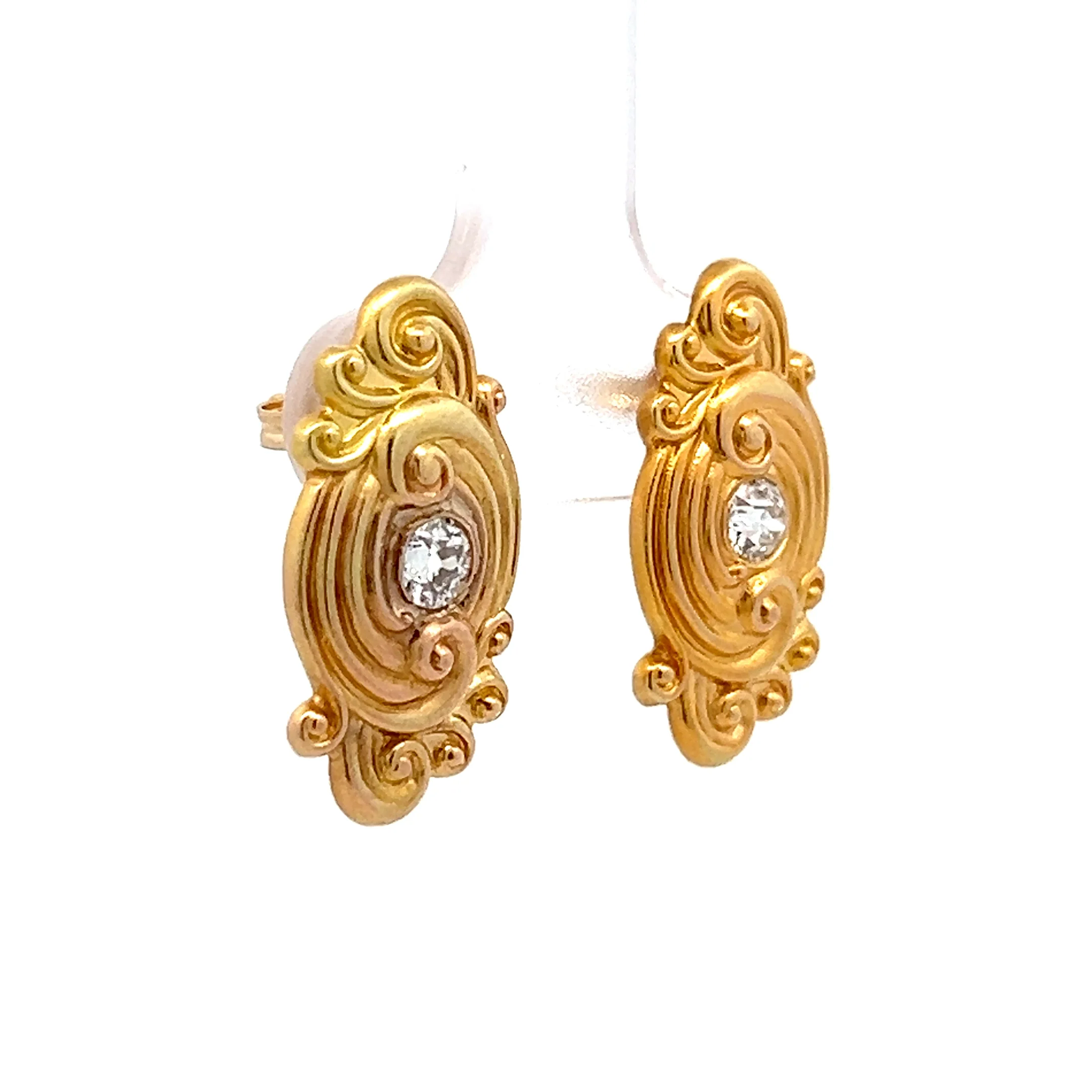 .28 Shreve & Co Vintage Diamond Earrings 14k - Image 3