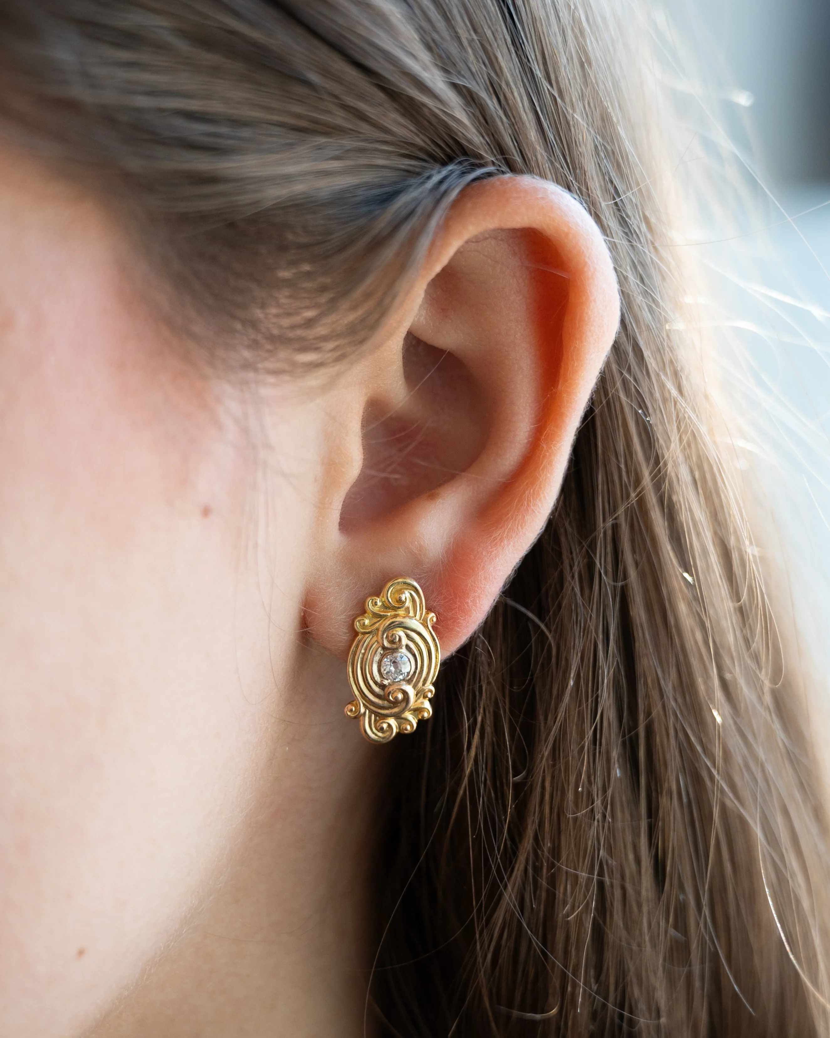 .28 Shreve & Co Vintage Diamond Earrings 14k - Image 6