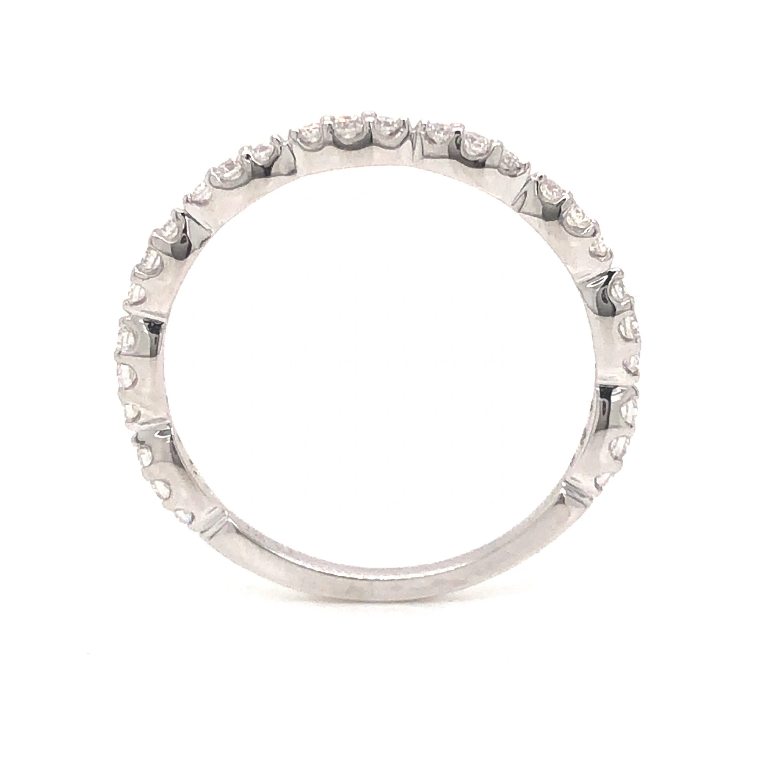 .28 Thin Diamond Wedding Band in 14k White Gold - Image 4
